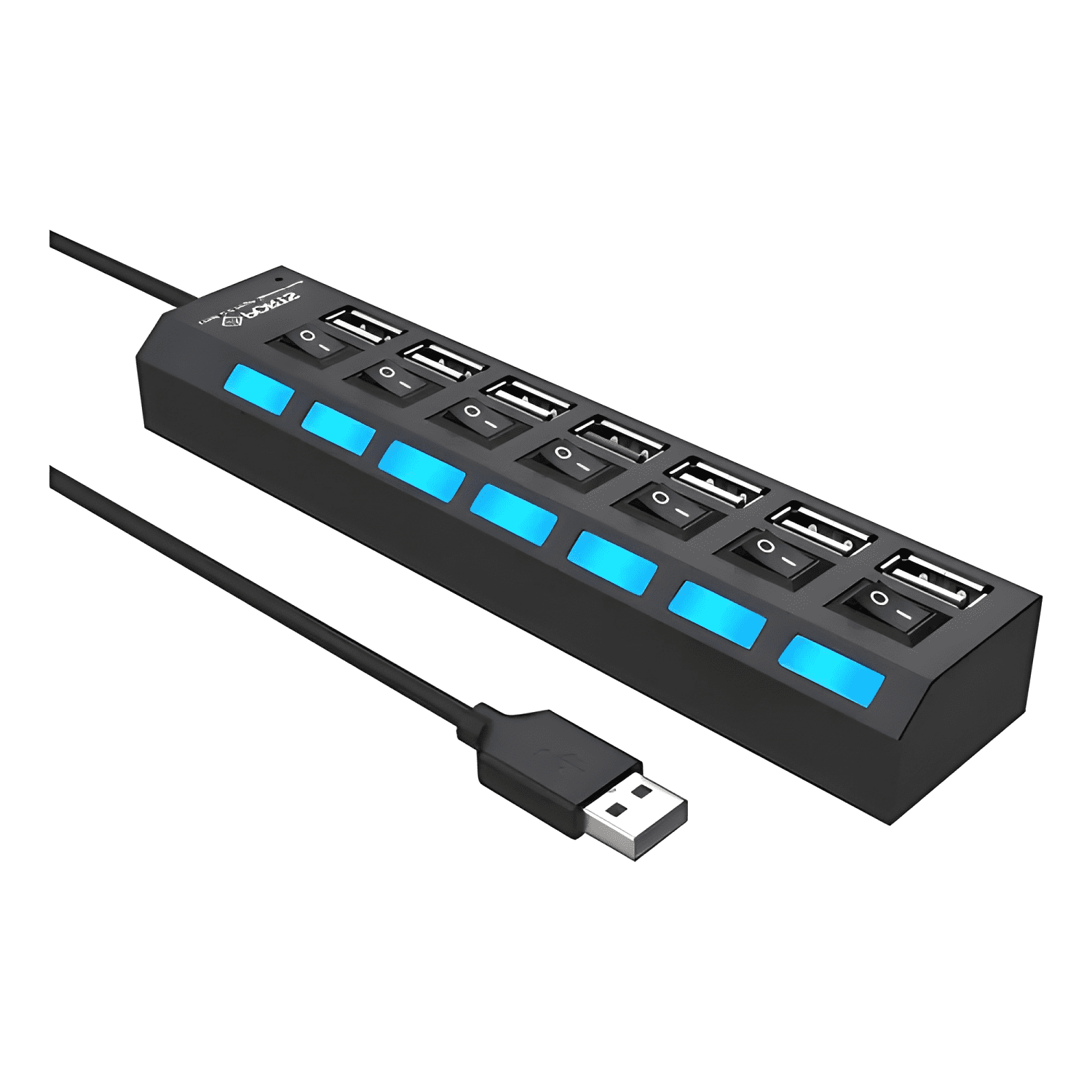 Hub 7 puertos multi USB 2.0 indicador luz LED-3