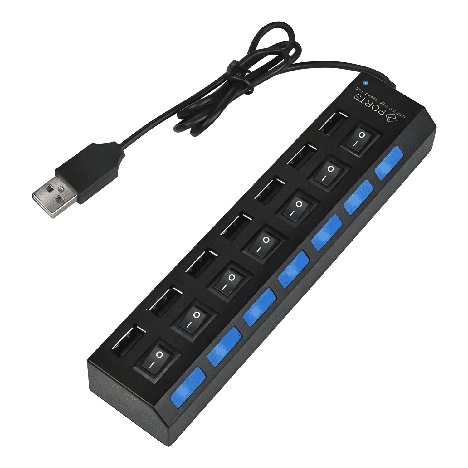Hub 7 puertos multi USB 2.0 indicador luz LED-4
