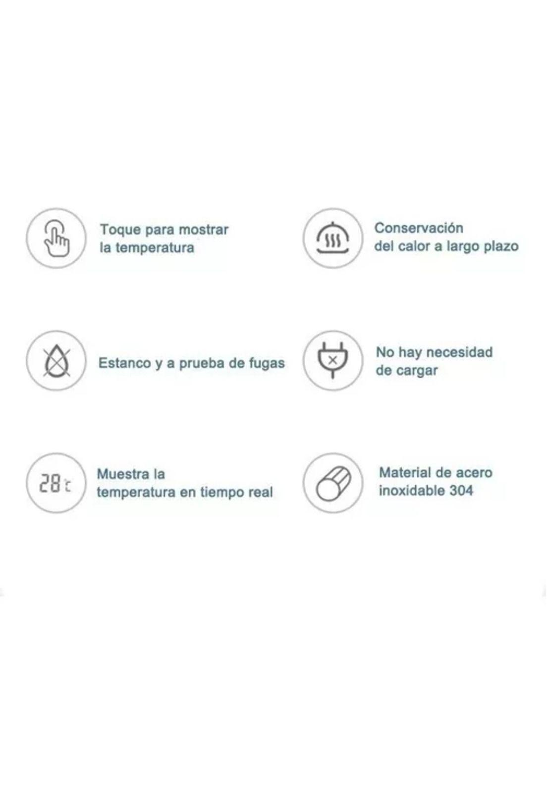 Termo digital de acero inoxidable, inteligente, 500 ml, color rojo-7