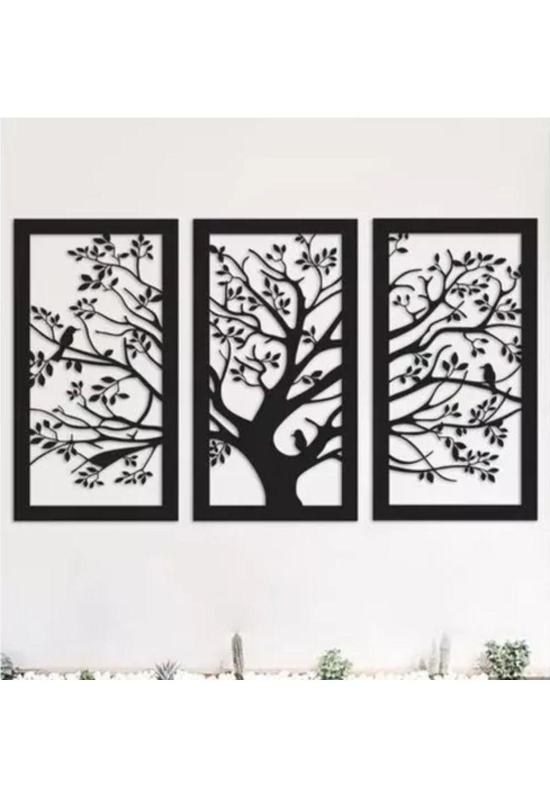 Cuadro decorativo tríptico de árbol de la vida, 35x60 cm-2