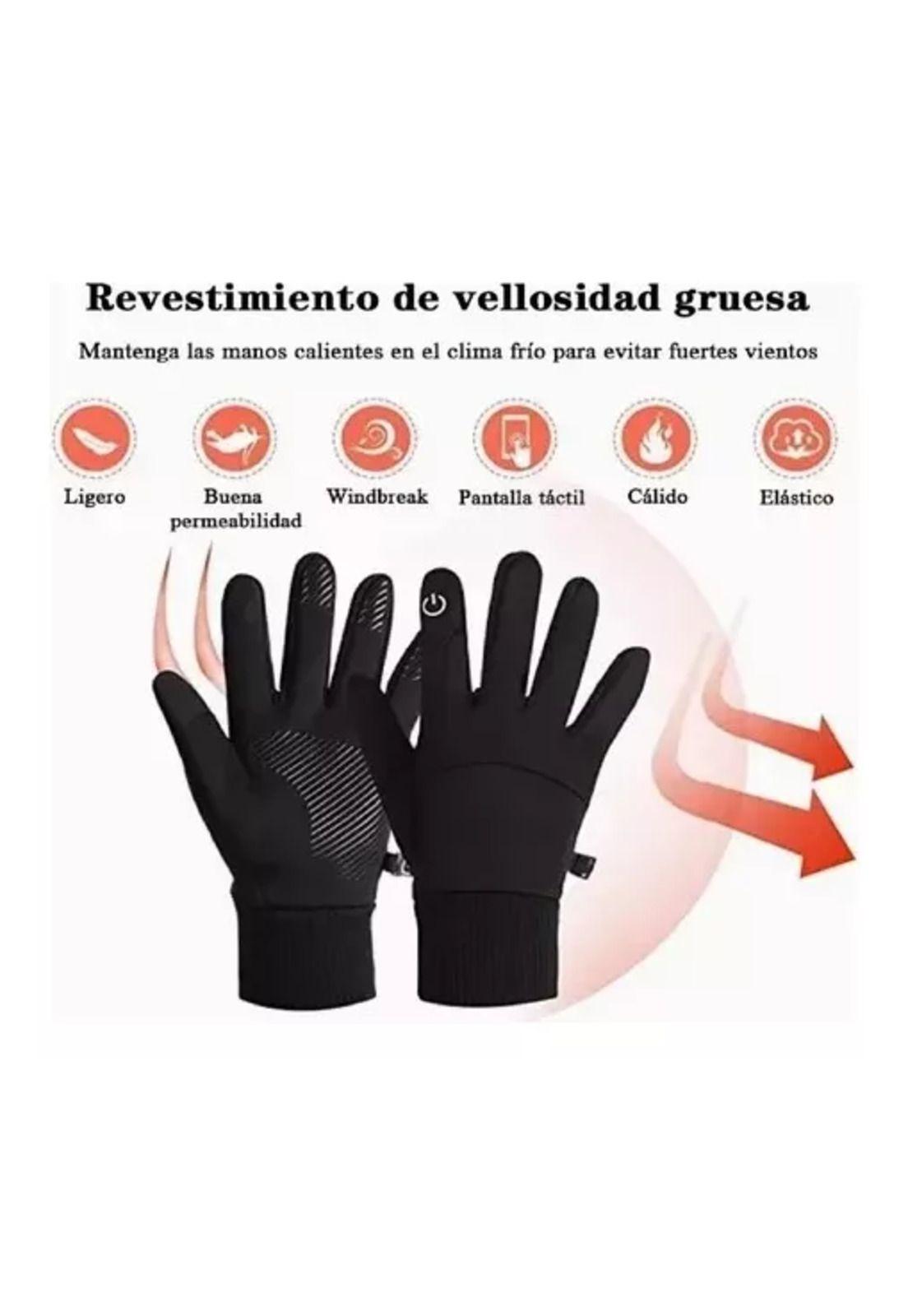 Guantes impermeables térmicos de moto talla L, color negro-3