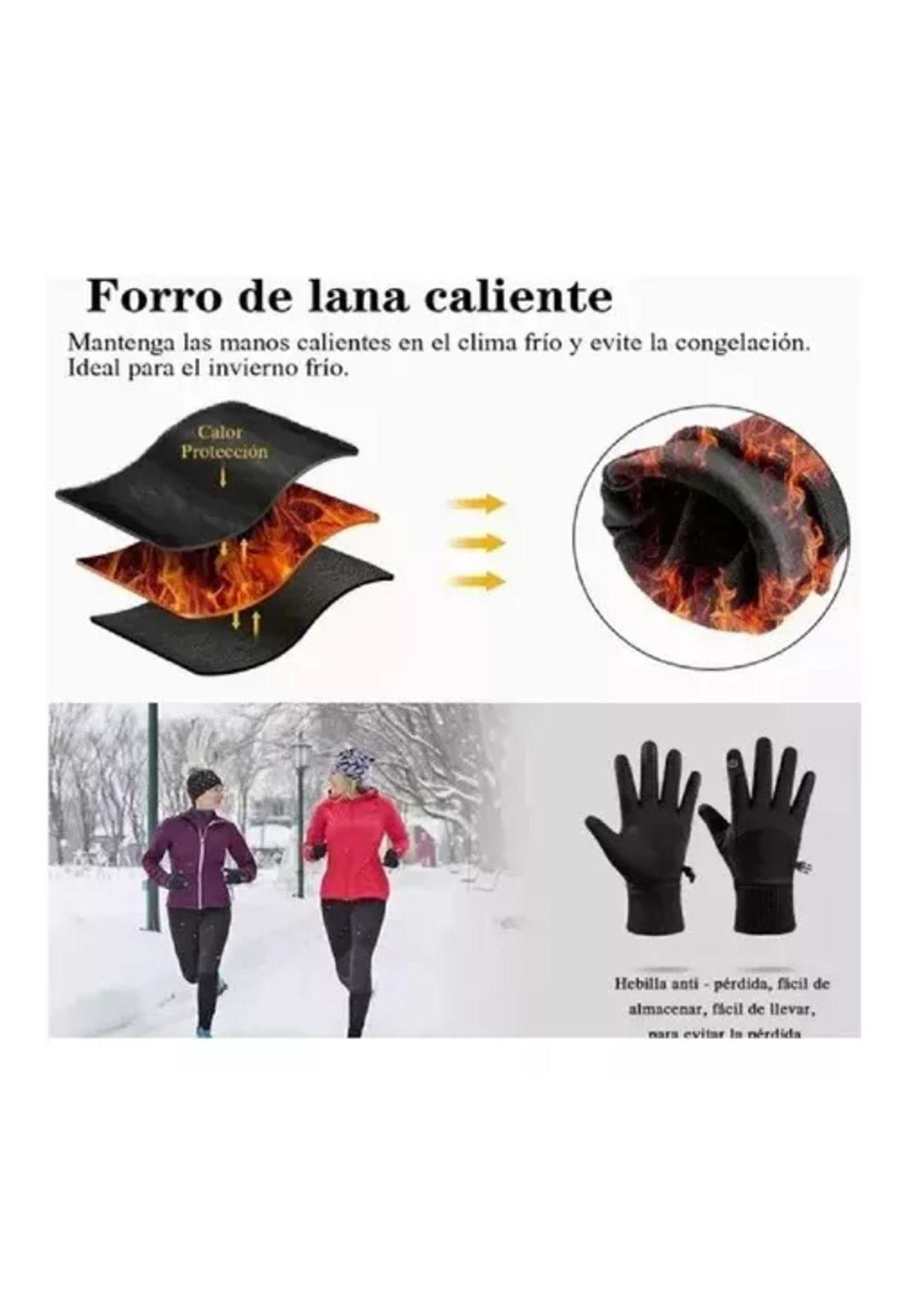 Guantes impermeables térmicos de moto talla L, color negro-6