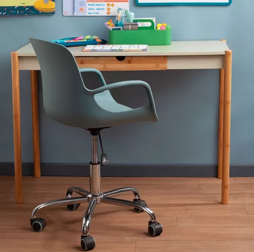 Silla de escritorio con brazos Casaideas color turquesa-3