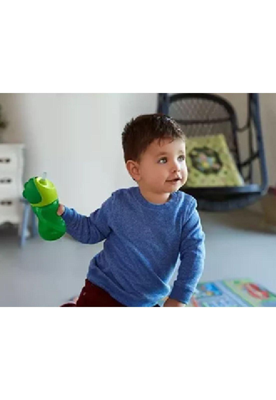 Vaso 300 ml sorbete tapa +12M anti derrame, color verde-2