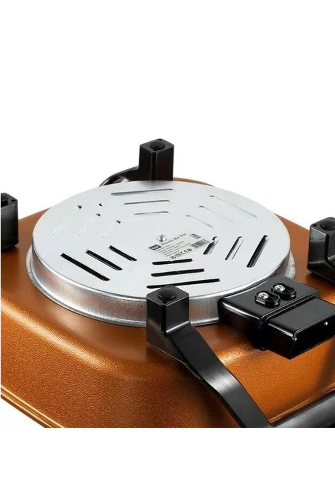 Olla eléctrica al vapor sartén antiadherente 1350w 7L, color naranja-4
