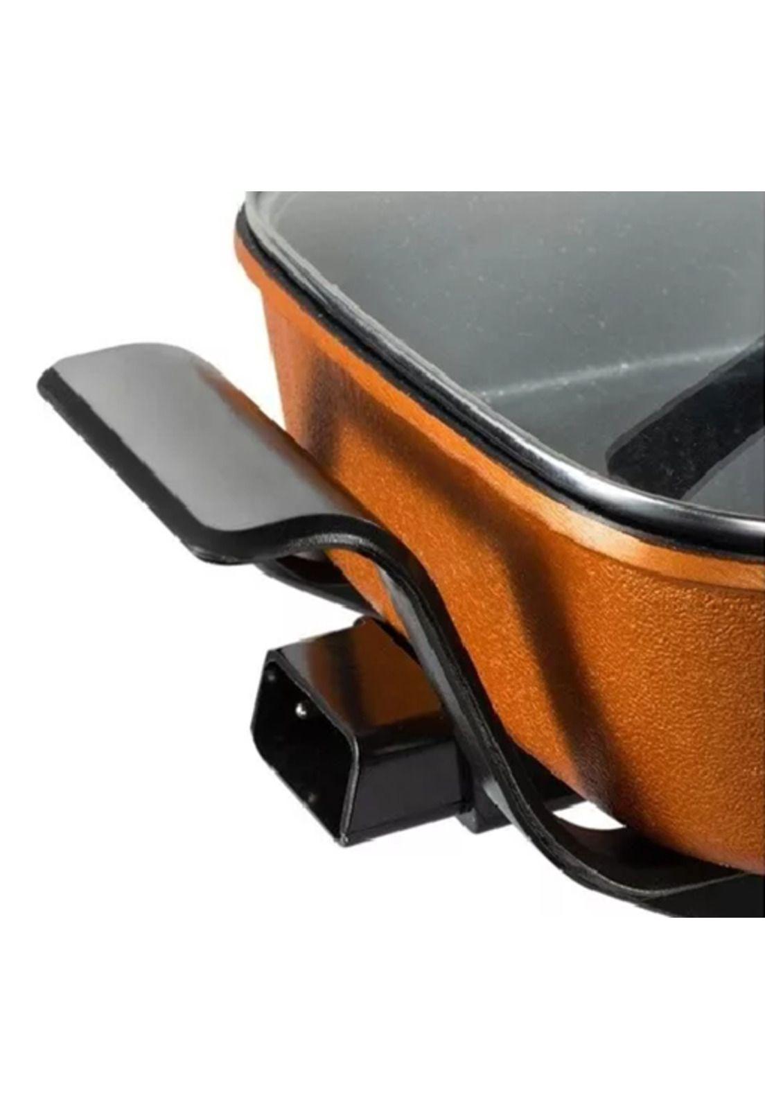 Olla eléctrica al vapor sartén antiadherente 1350w 7L, color naranja-5
