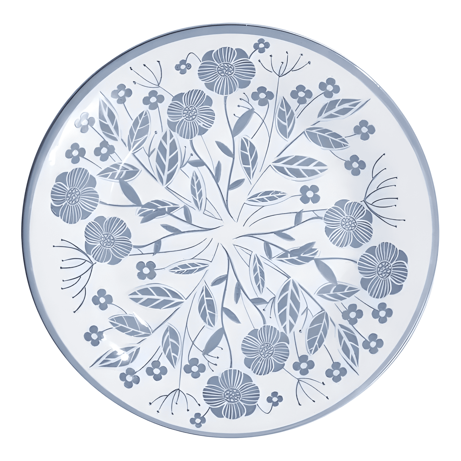 Juego de vajilla 30 piezas de porcelana diseño floral Azul-2