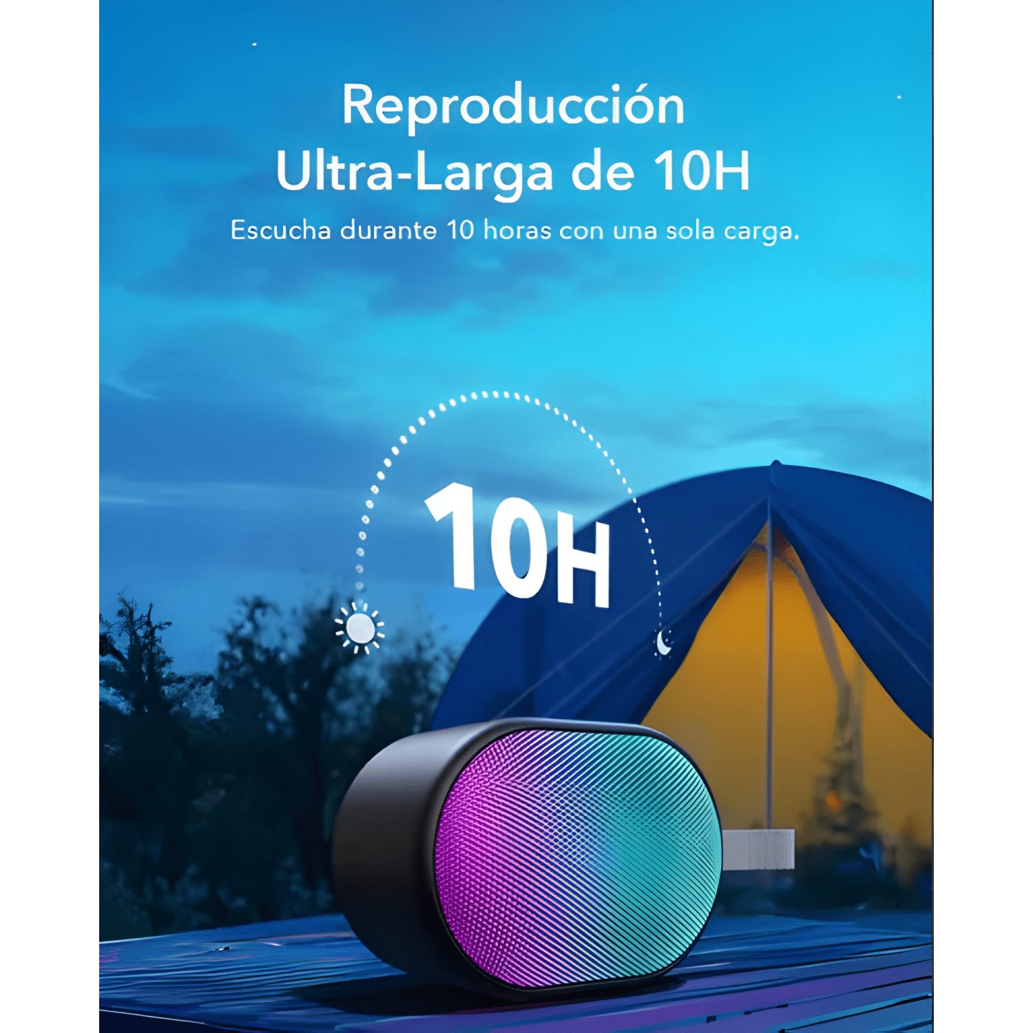 Parlante bluetooth portátil pyro mini, 6w, efectos Negro-3