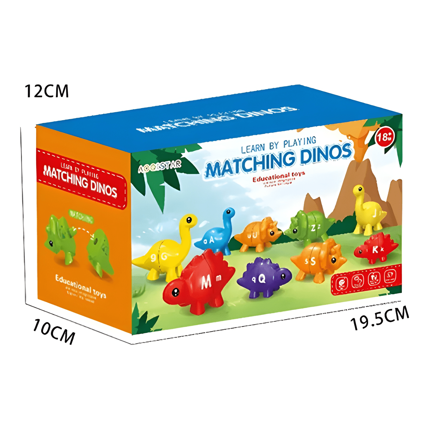 Juego didáctico dinosaurios abc emparejar niños montessori-3