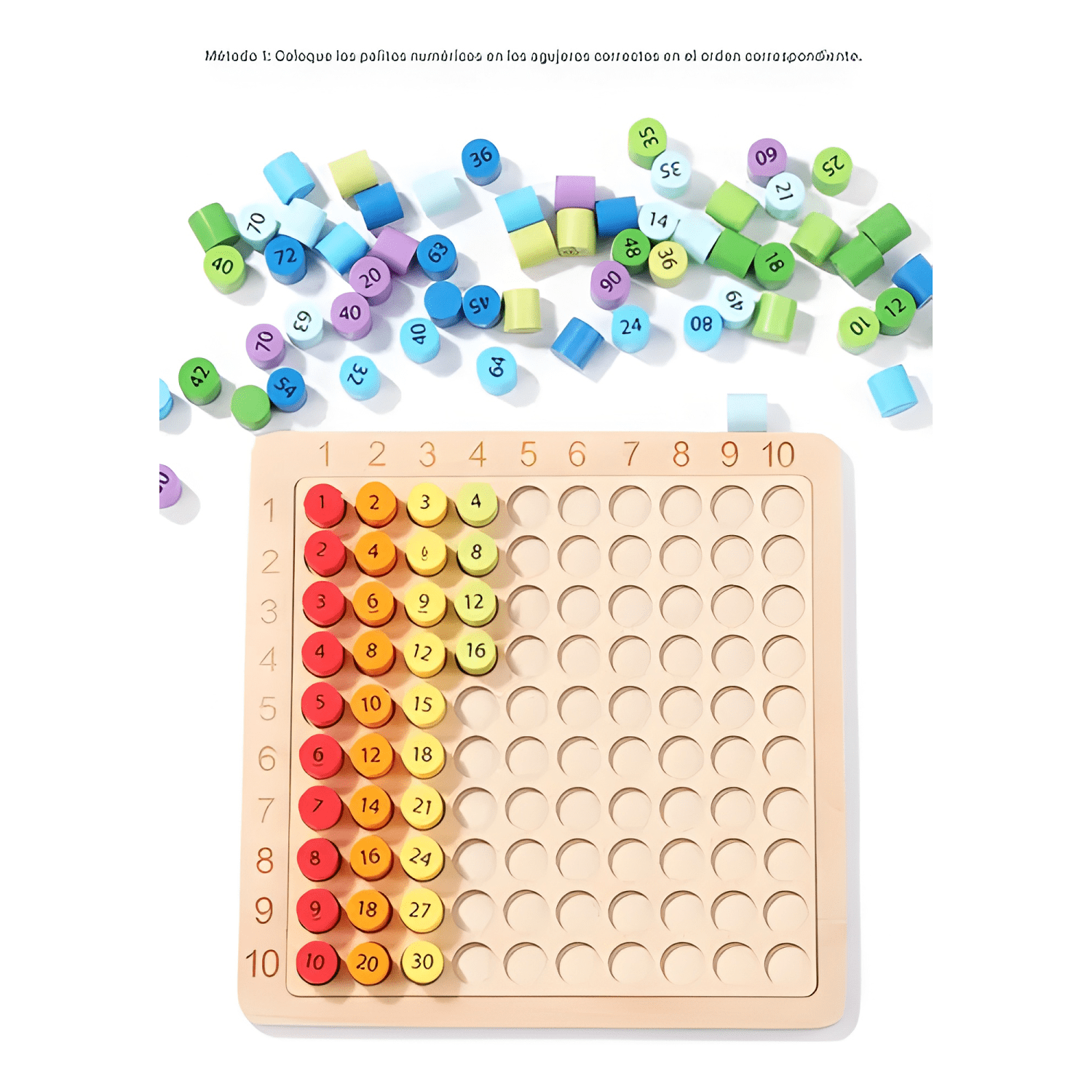 Tablero didactico tabla de multiplicar juego montessori #16-3