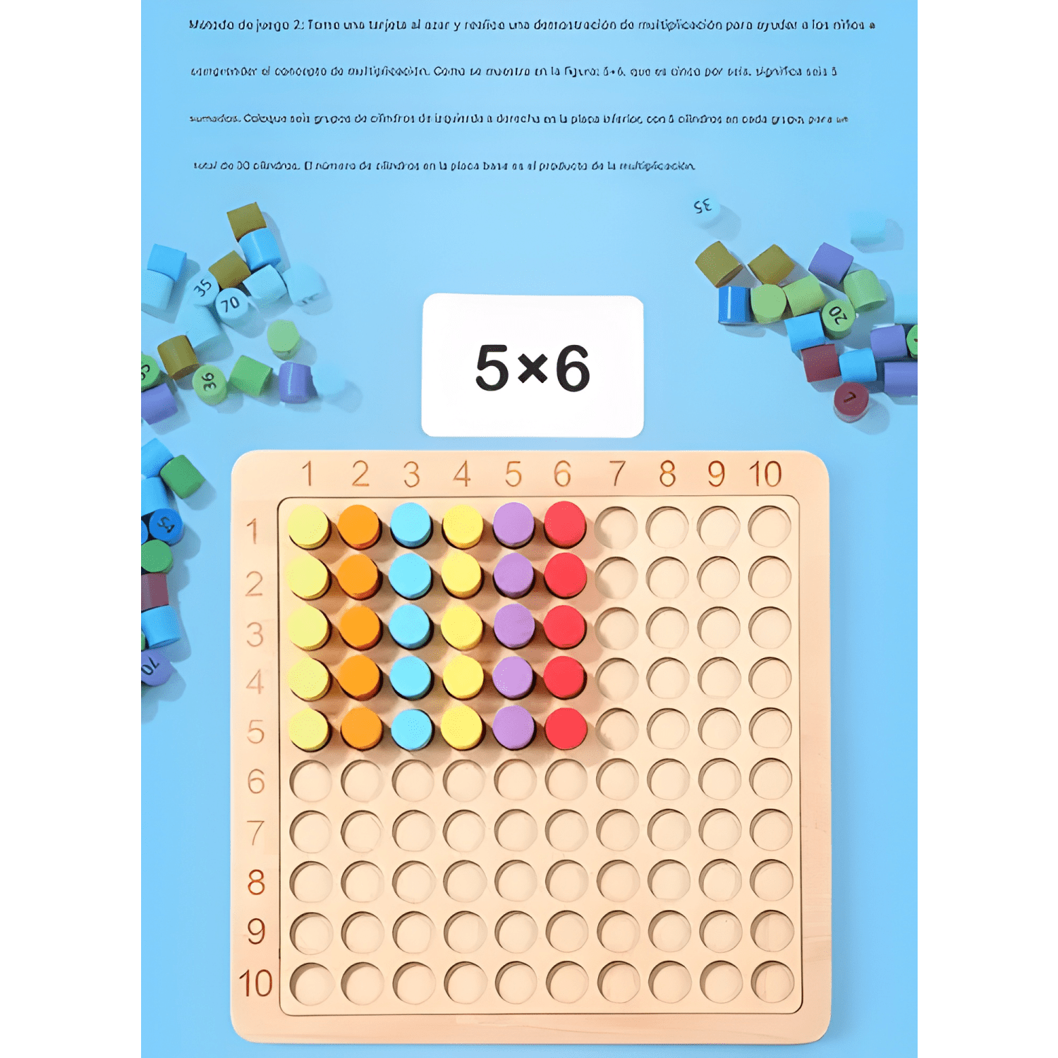 Tablero didactico tabla de multiplicar juego montessori #16-4