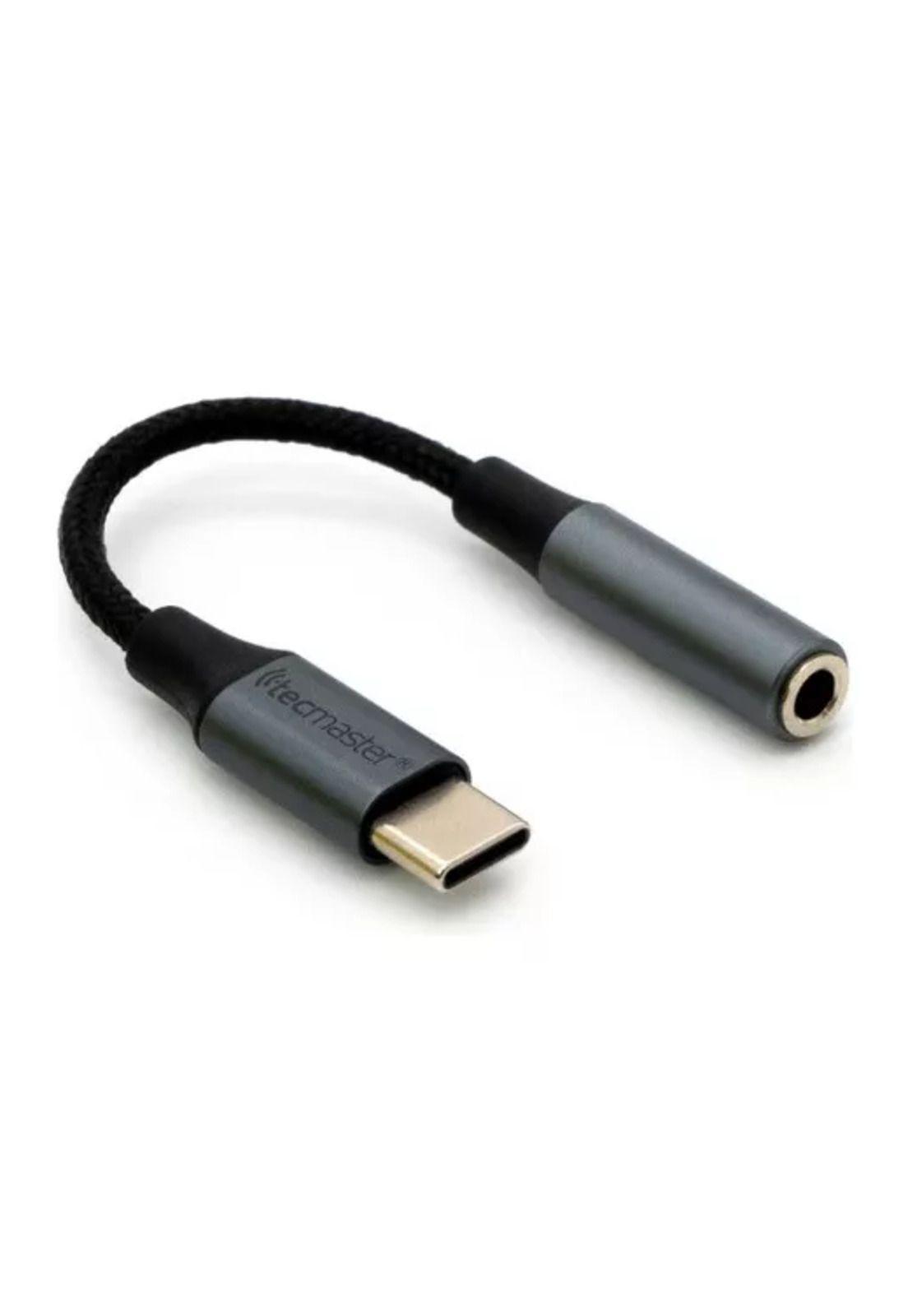Adaptador de audífono tipo C a audio jack 3.5mm Tecmaster gris-4