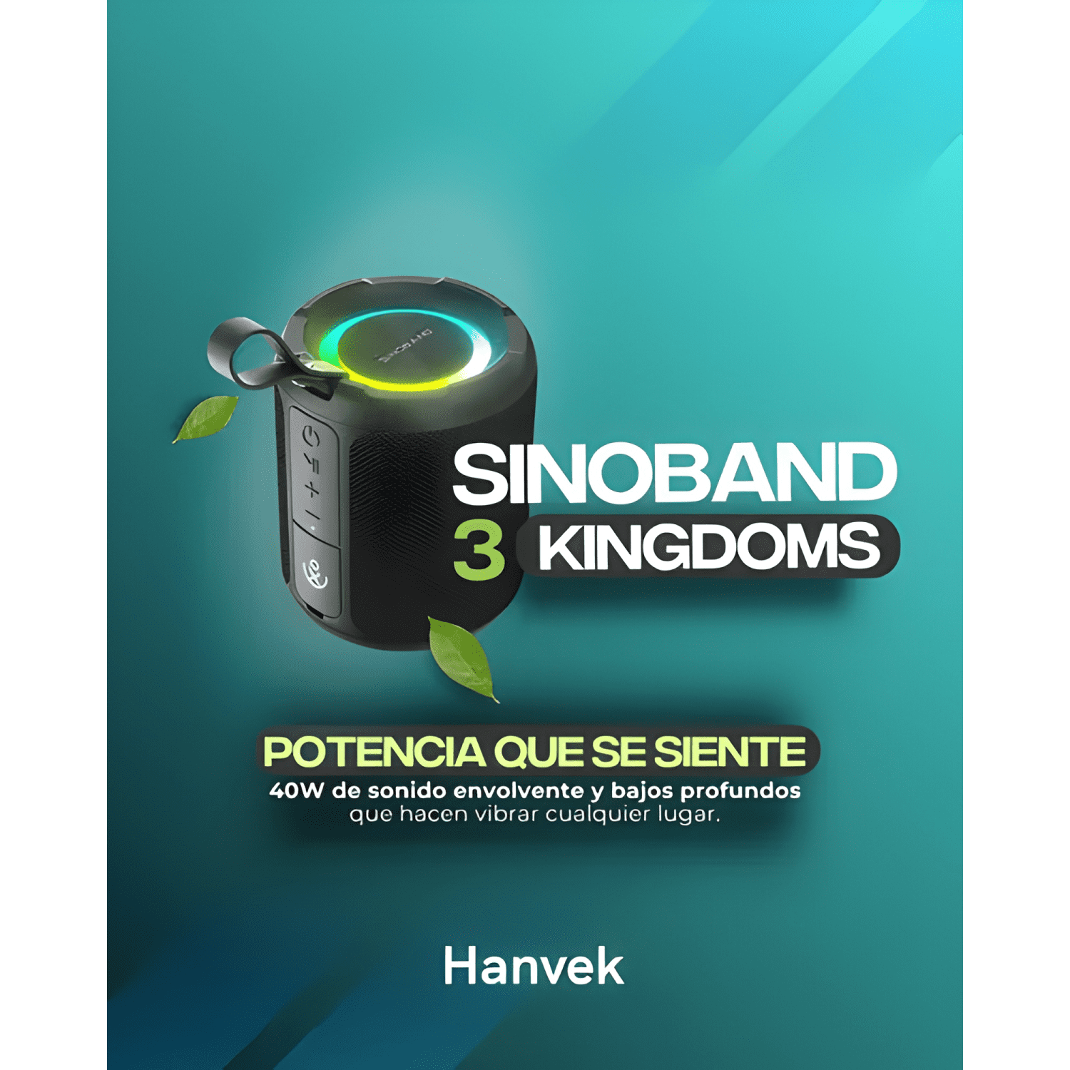 Parlante bluetooth sinoband 3 kingdoms 40w portátil usb-1
