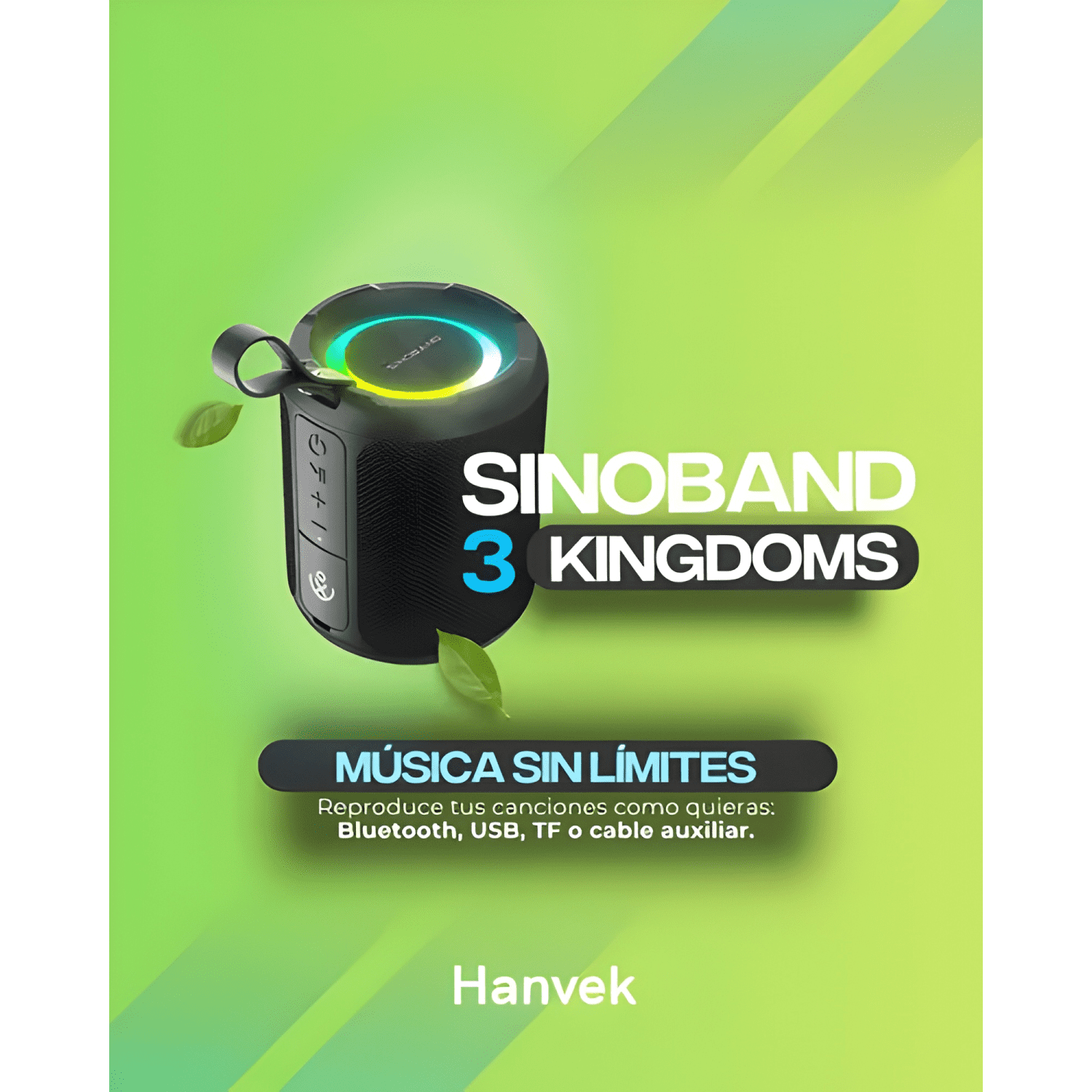 Parlante bluetooth sinoband 3 kingdoms 40w portátil usb-2