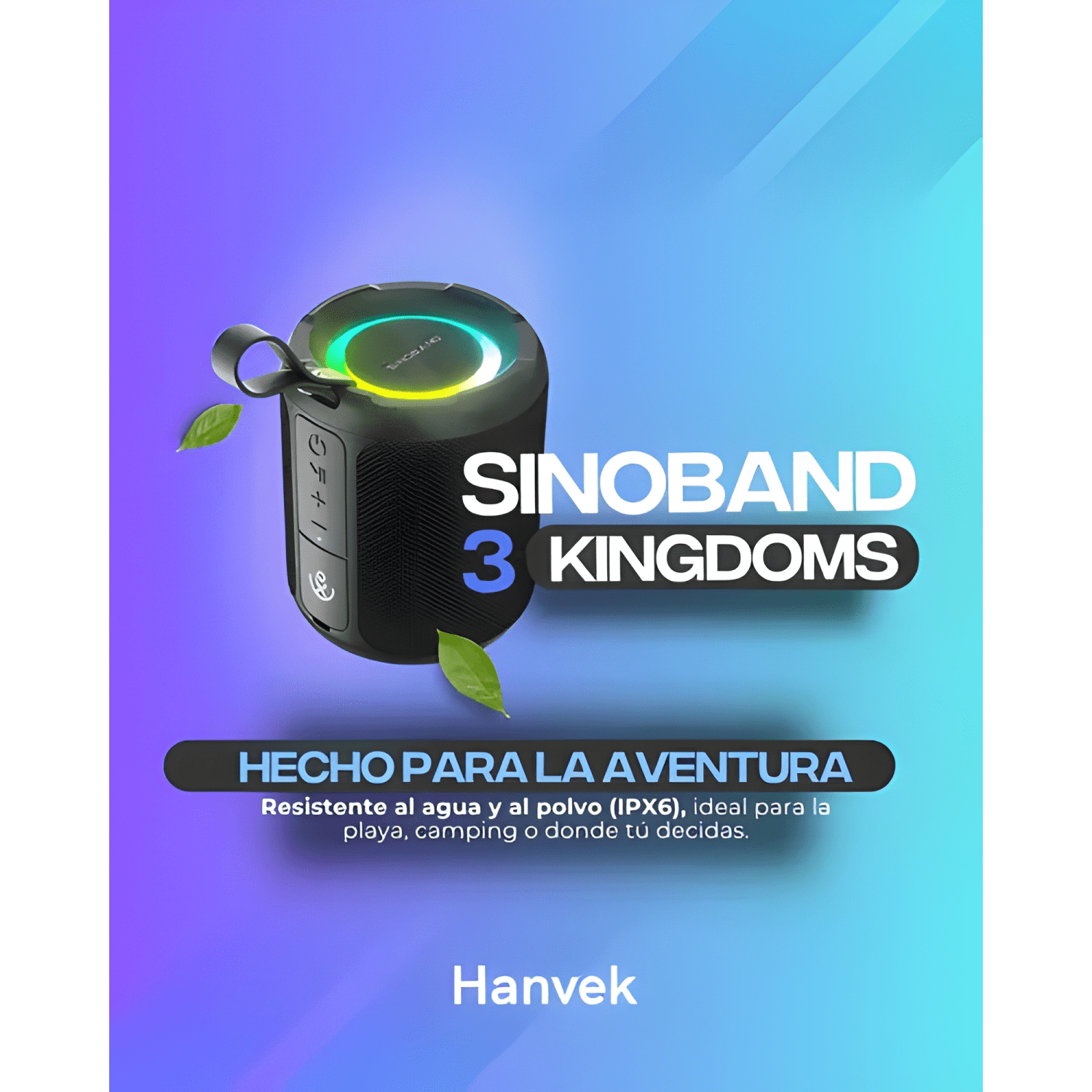 Parlante bluetooth sinoband 3 kingdoms 40w portátil usb-3