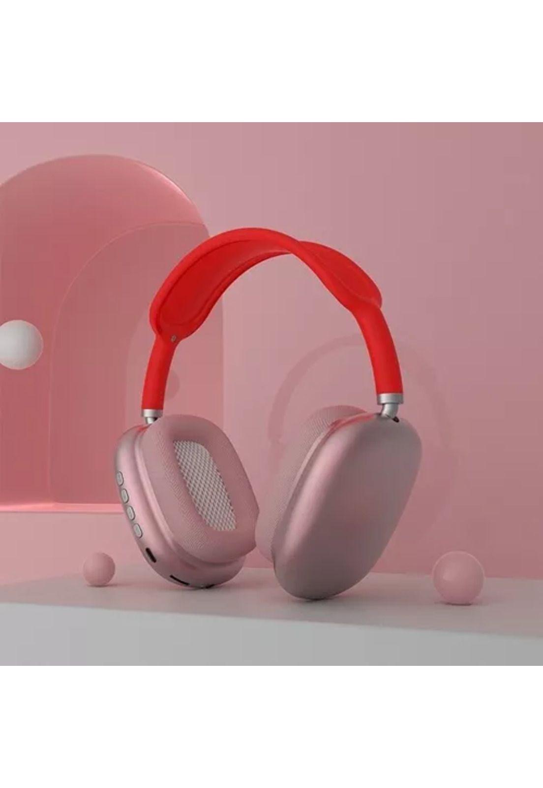 Auriculares gamer inalámbricos P9 Plus rojo-2