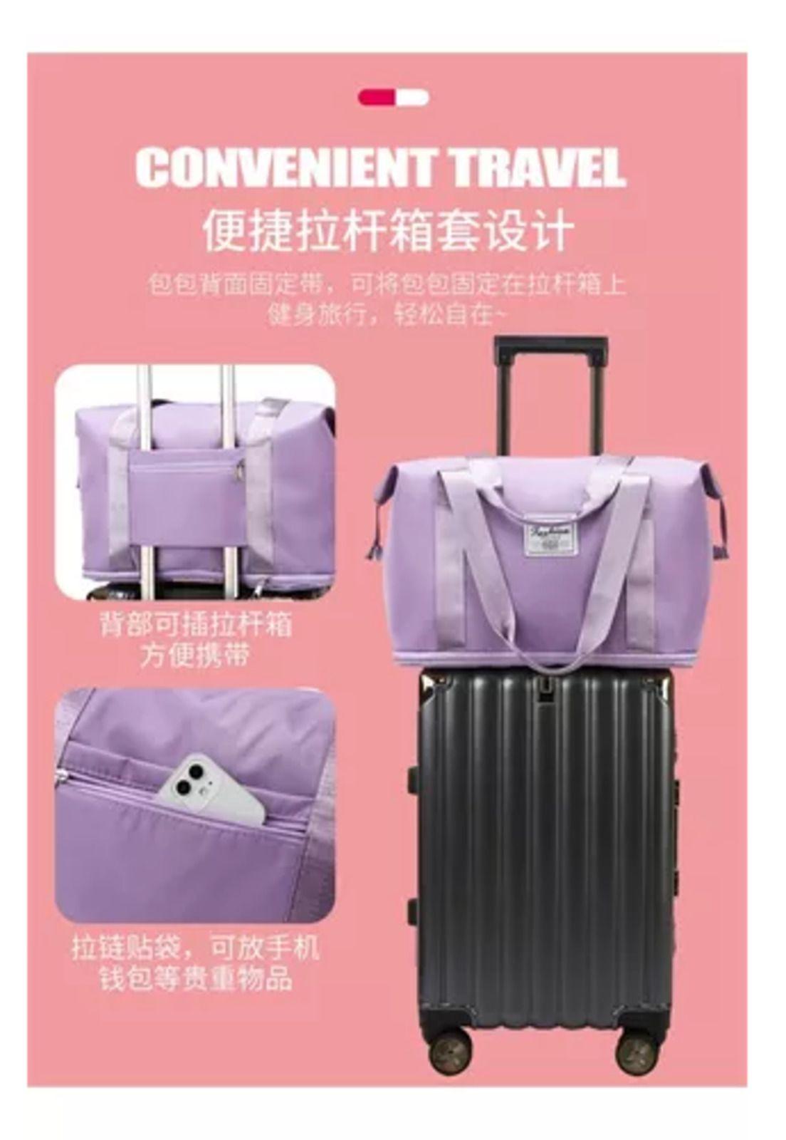 Bolsa de gran capacidad para viajes, hombres y mujeres, deportes, color rosa-5