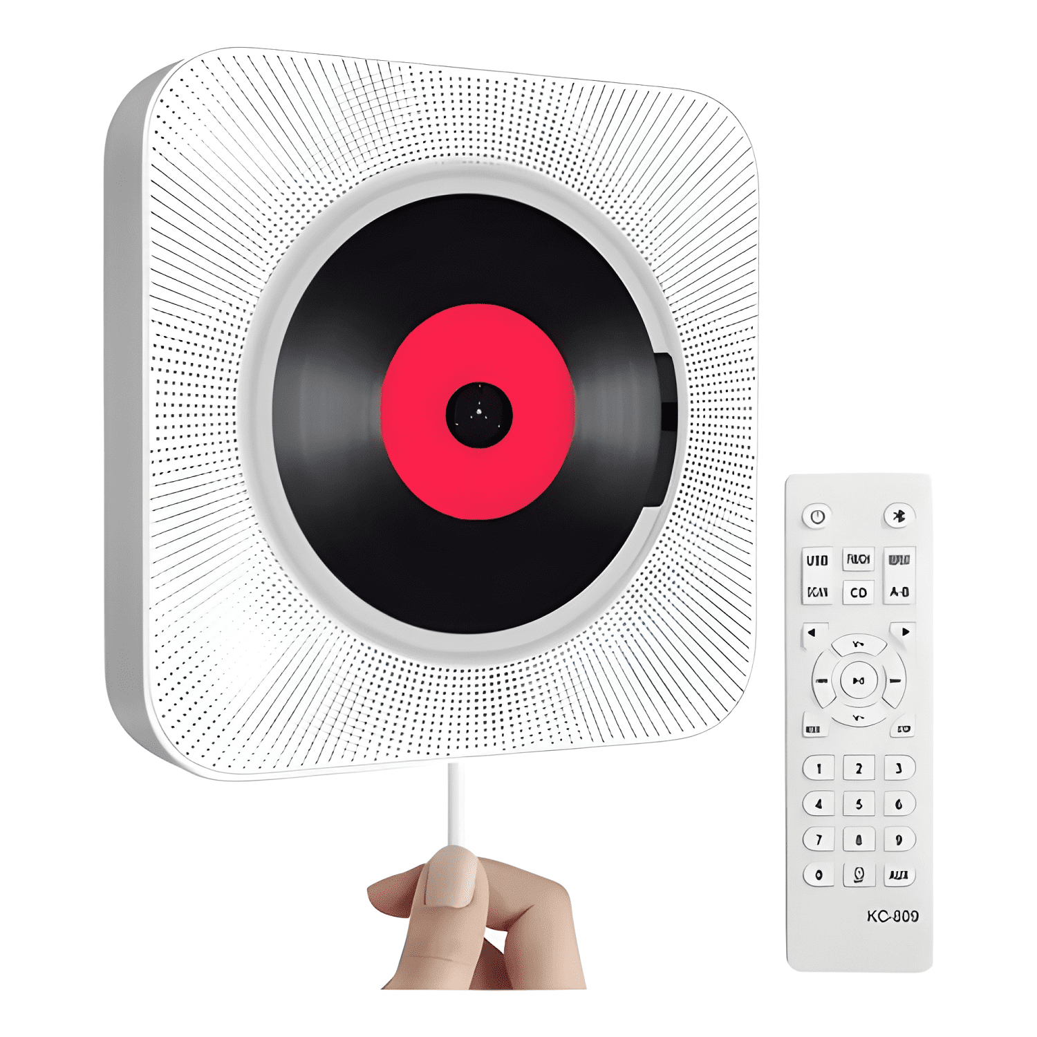Reproductor de cd portátil parlante incorporado Blanco-1