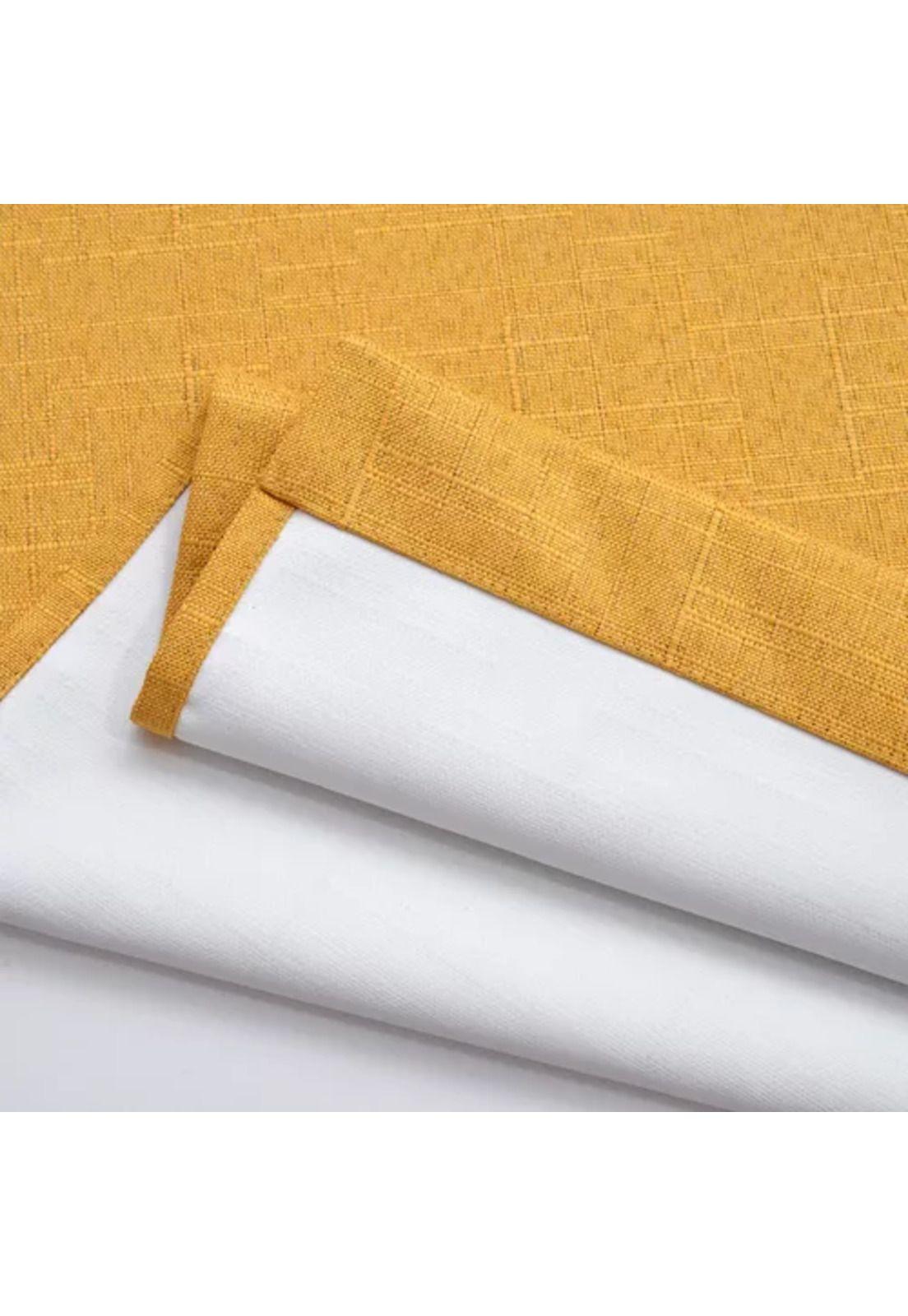 Cortina Lino Con Blackout Engomado Térmica 140x220 Amarillo-3