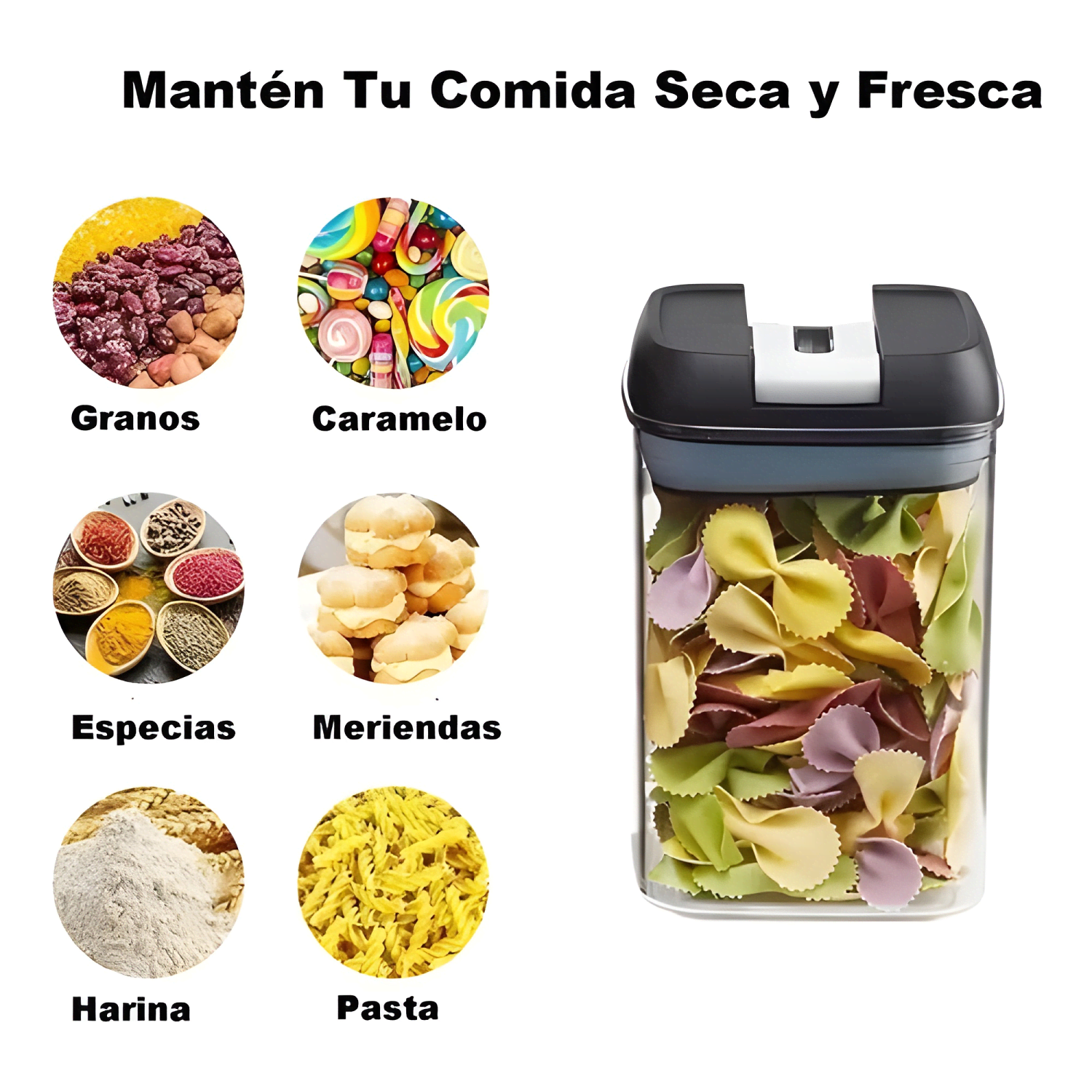 Set 7 contenedores herméticos para cocina y despensa #6-3