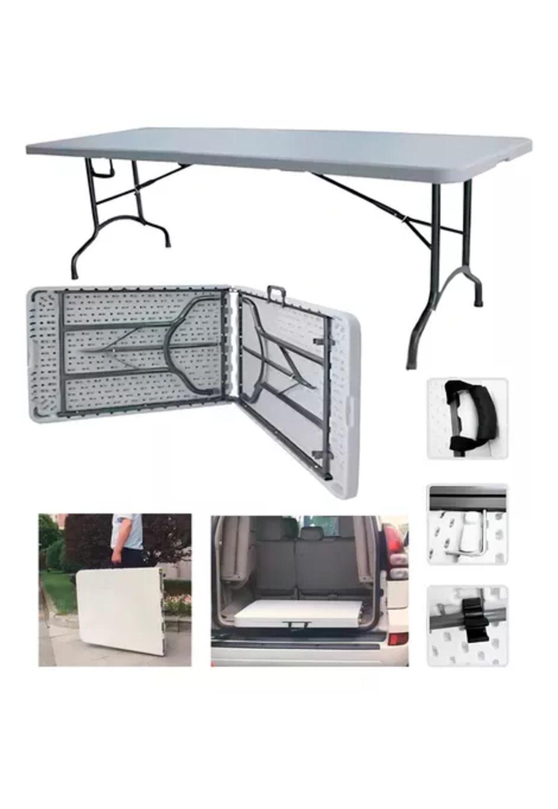 Mesa plegable tipo maleta 1.80 camping resistente-2