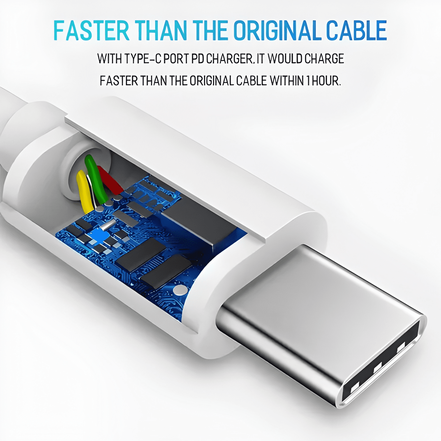 Cable tipo c a tipo c para ipad carga rápida 1m-3
