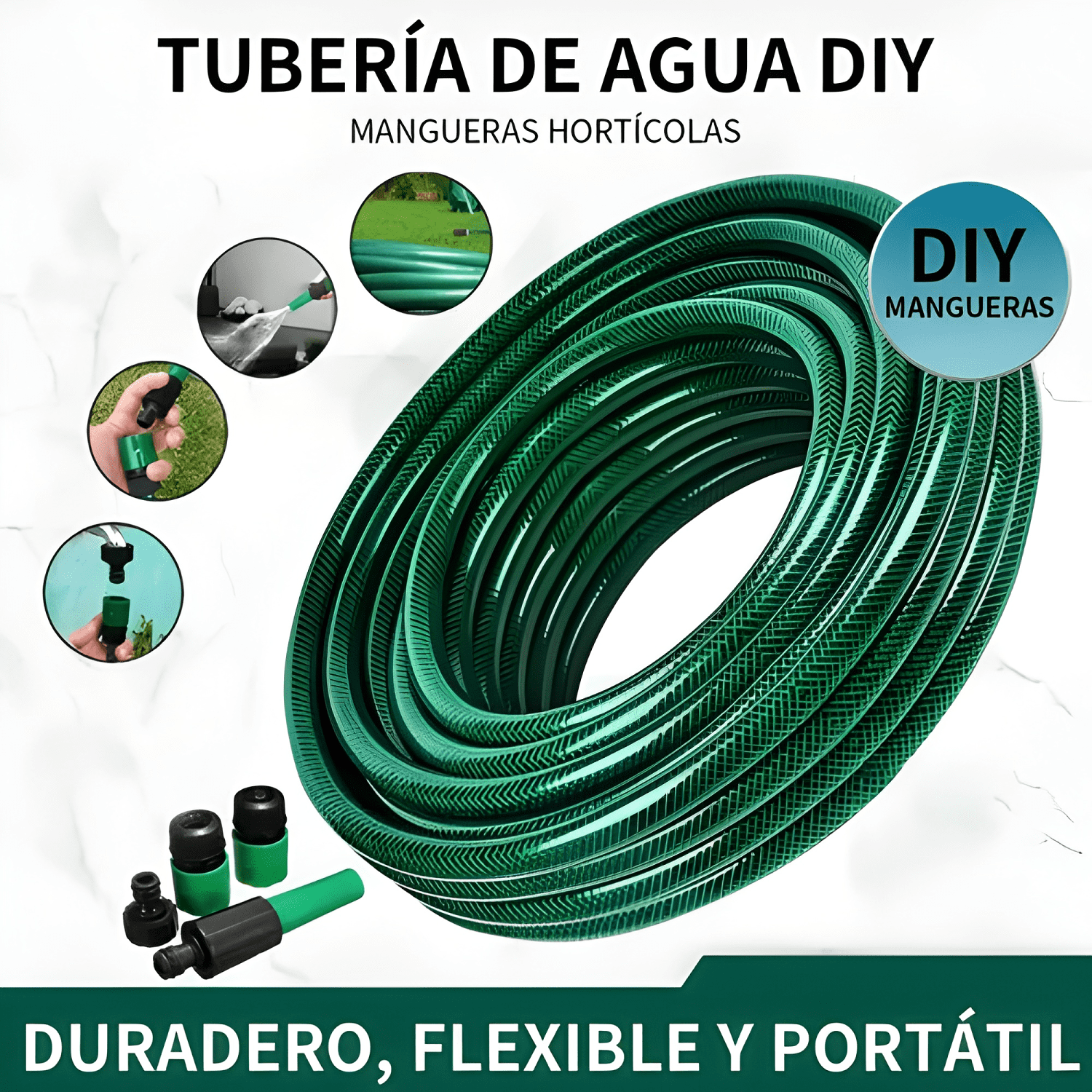 Manguera jardin reforzada 1/2 pulgada 20 mts mas #4-1