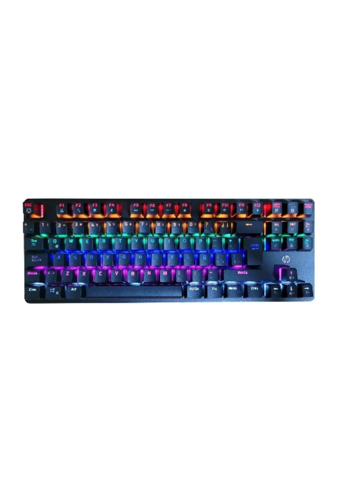Teclado Gamer HP GK200 QWERTY HP Blue Español Negro con Luz RGB-3