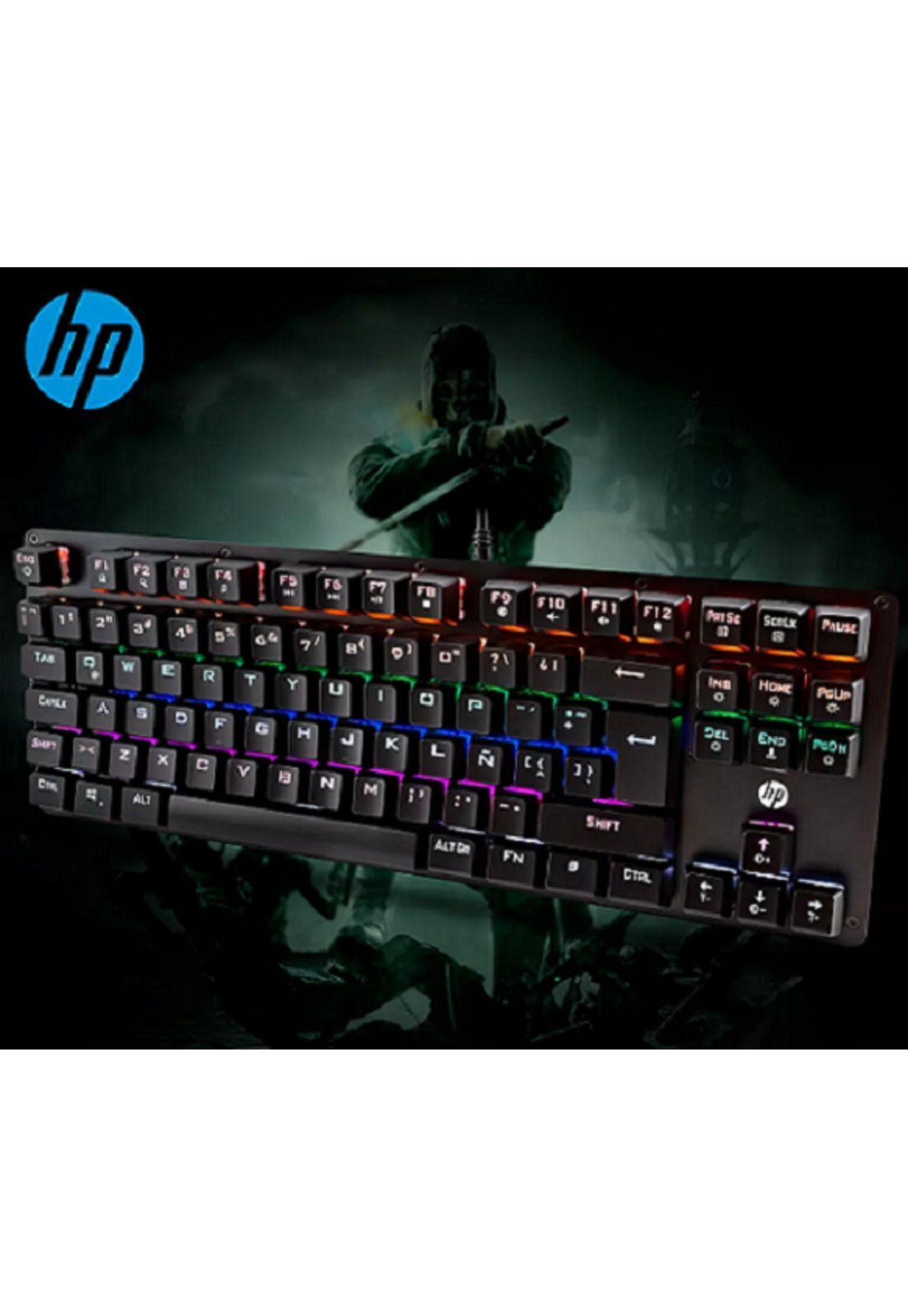 Teclado Gamer HP GK200 QWERTY HP Blue Español Negro con Luz RGB-5