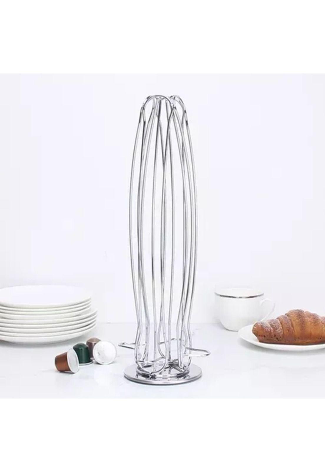Soporte para cápsulas de café 40 unidades color plata-3