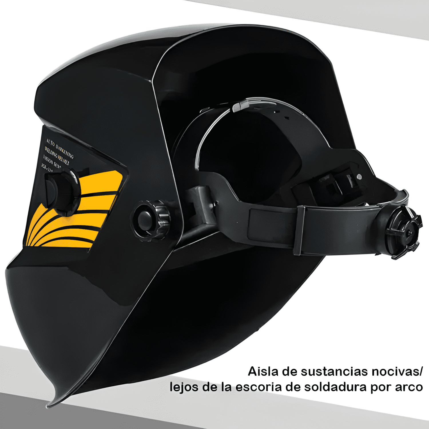 Máscara careta soldar fotosensible cinta acolchada negra-3