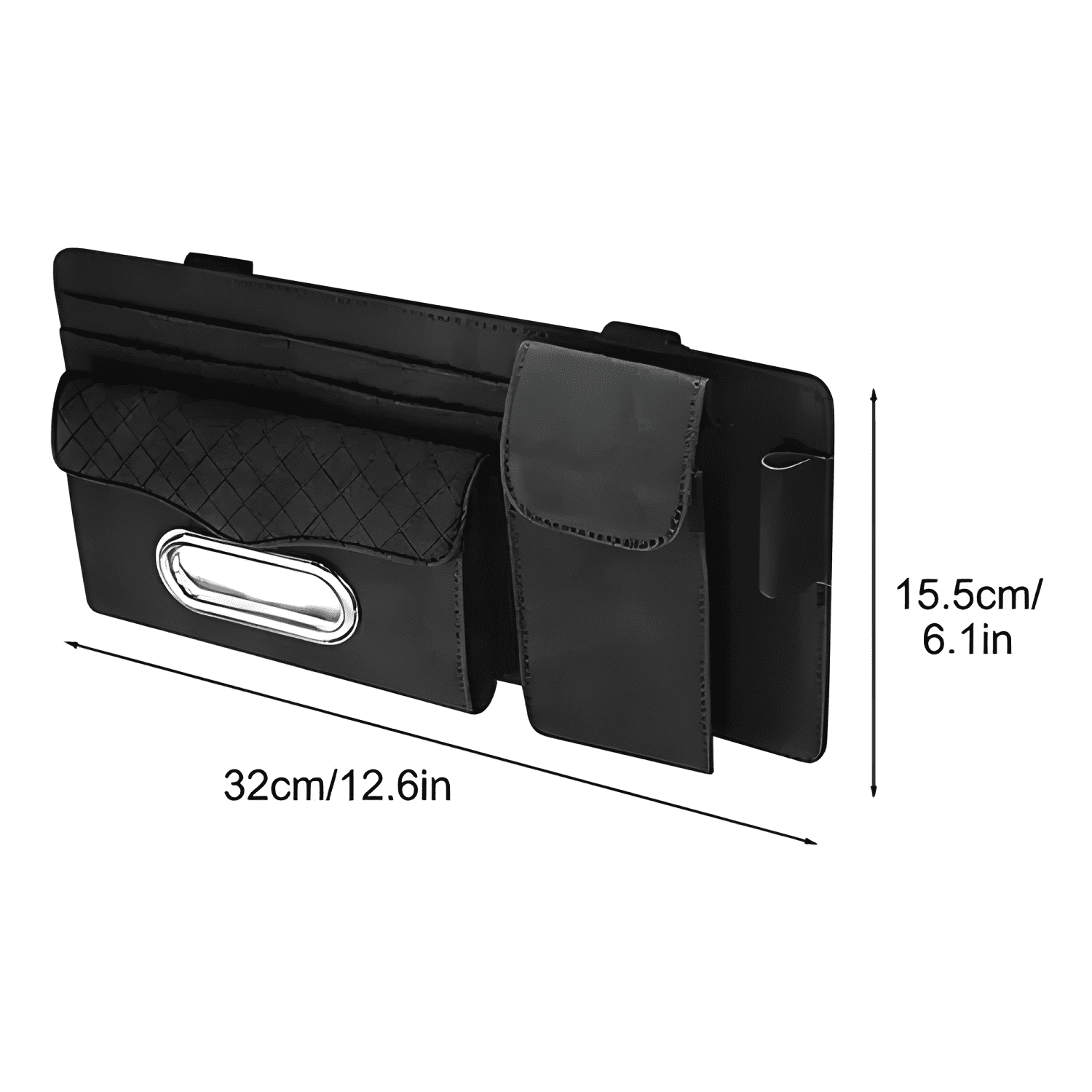 2x Organizador Auto Respaldo Parasol Tarjetero Ecocuero-4