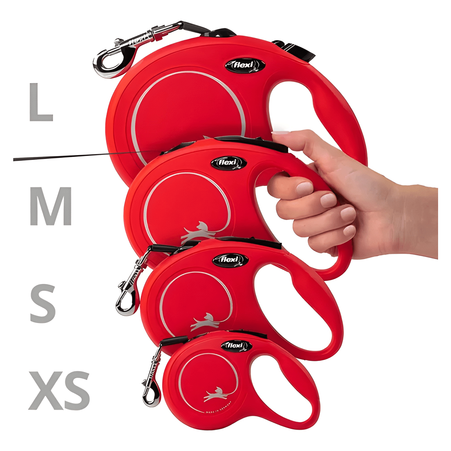 Correa retractil perro flexi new classic talla l - max Rojo-4