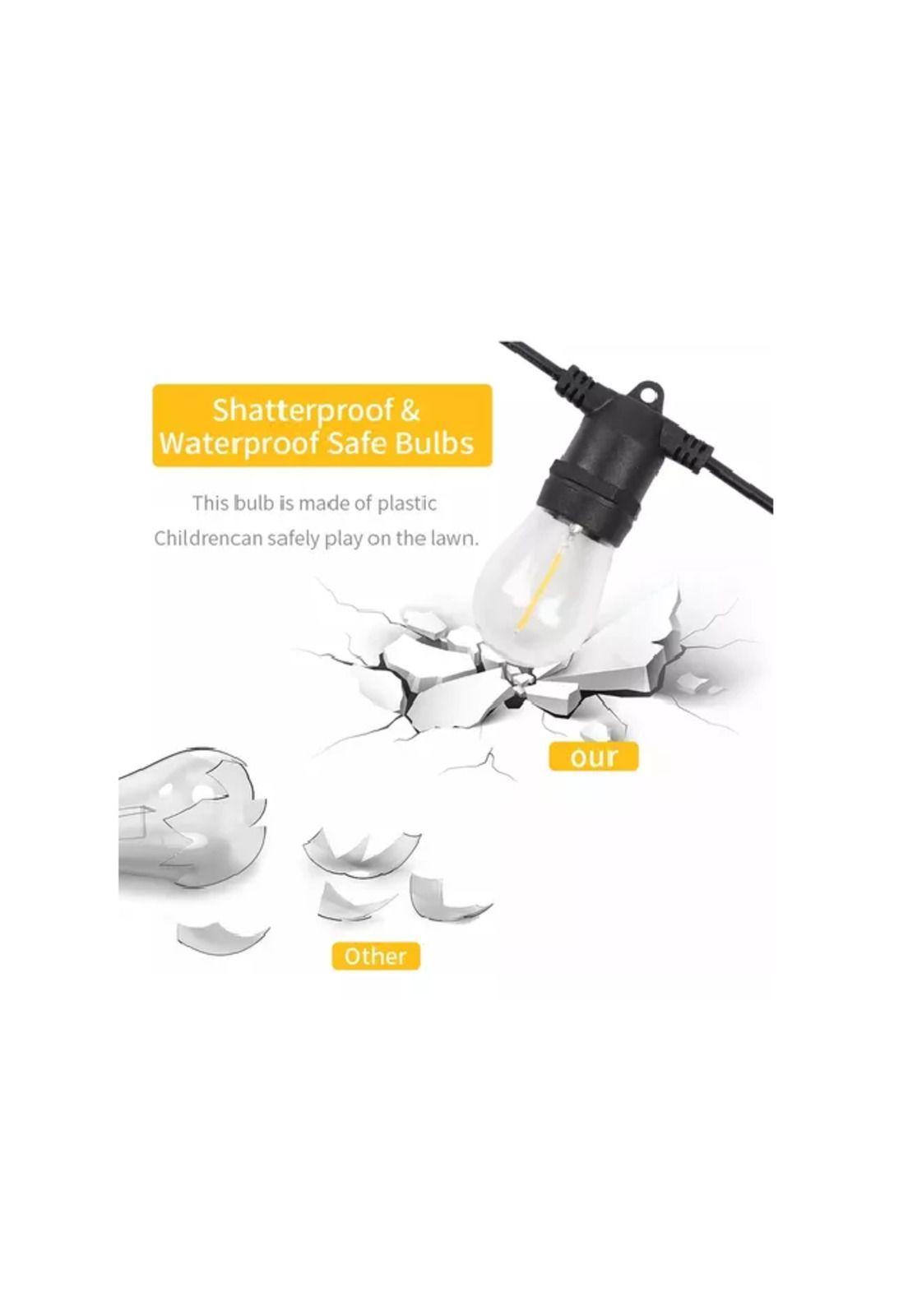 Luz guirnalda eléctrica led 10 ampolletas luz cálida 2700k negro-2
