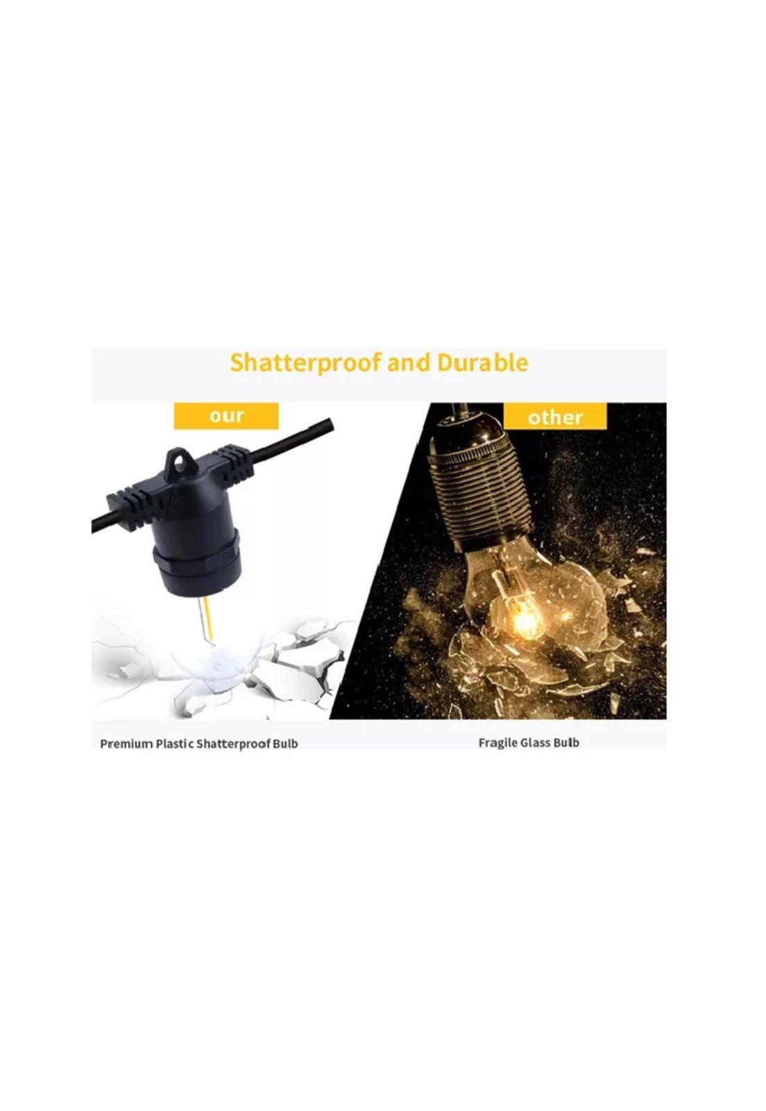 Luz guirnalda eléctrica led 10 ampolletas luz cálida 2700k negro-4