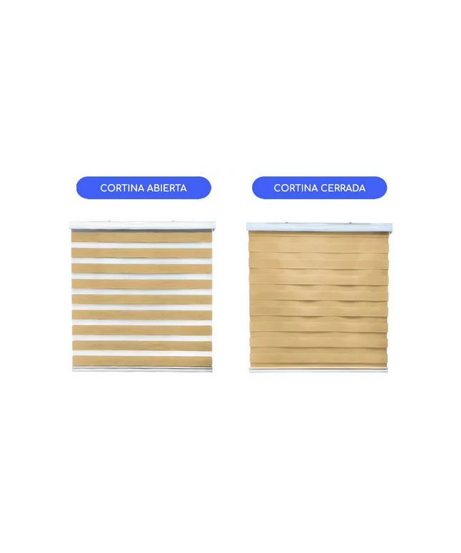 Cortina Roller Duo Zebra Día Noche 150x200cm Beige Jaspeado-2