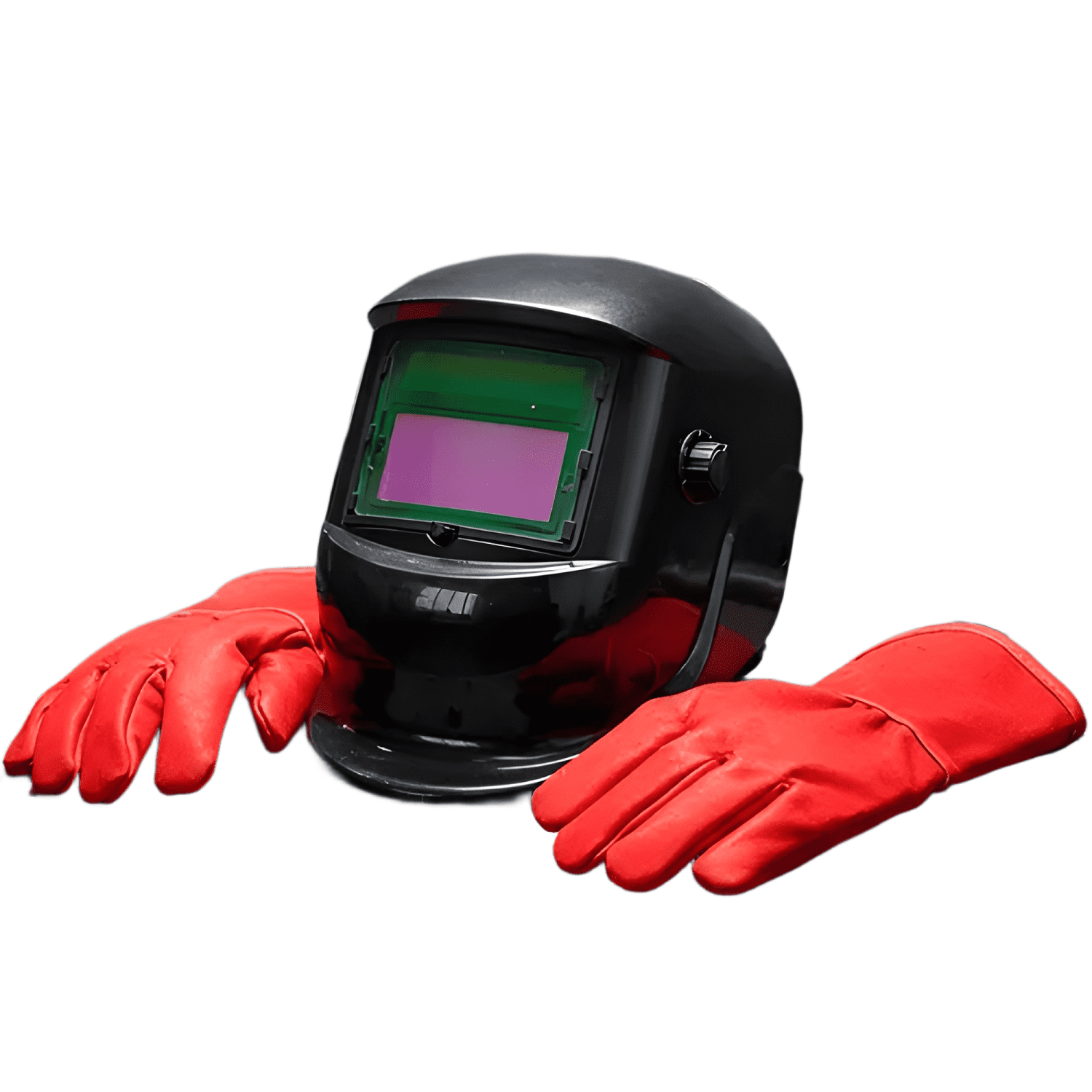 Máscara de soldar automática con guantes cintillo acolchado-0