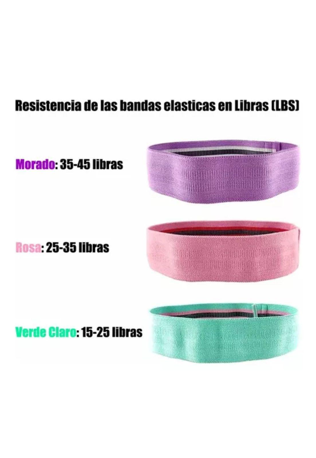 Bandas elásticas de ejercicio Pro, 3 piezas de tela, con bolso, yoga Gianpa-3