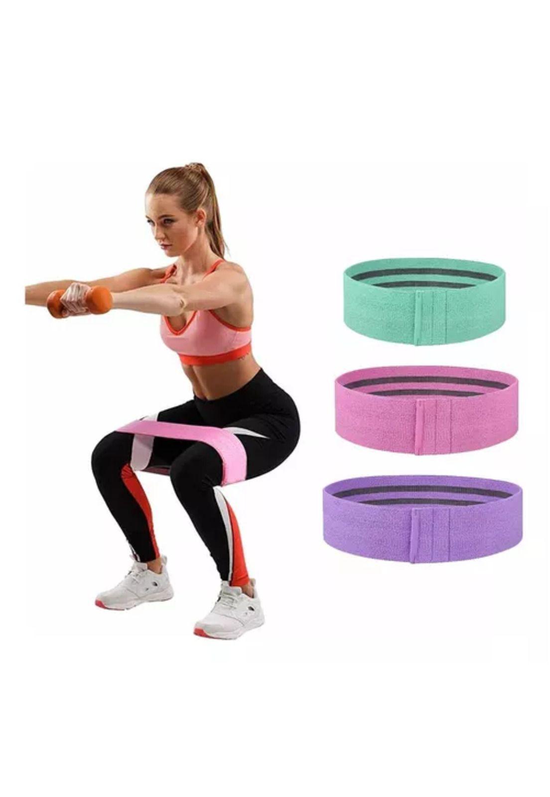 Bandas elásticas de ejercicio Pro, 3 piezas de tela, con bolso, yoga Gianpa-4