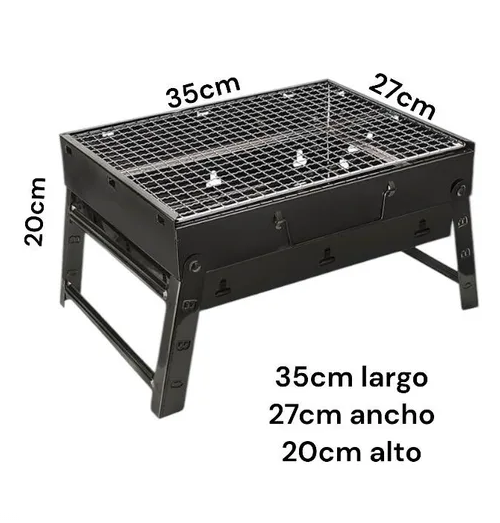 Parrilla Portátil Barbacoa Asado Grill Plegable Negra Carbon-2