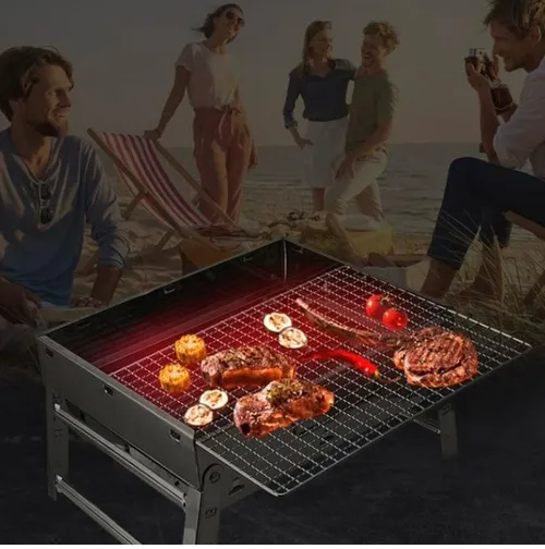 Parrilla Portátil Barbacoa Asado Grill Plegable Negra Carbon-3
