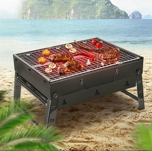 Parrilla Portátil Barbacoa Asado Grill Plegable Negra Carbon-5