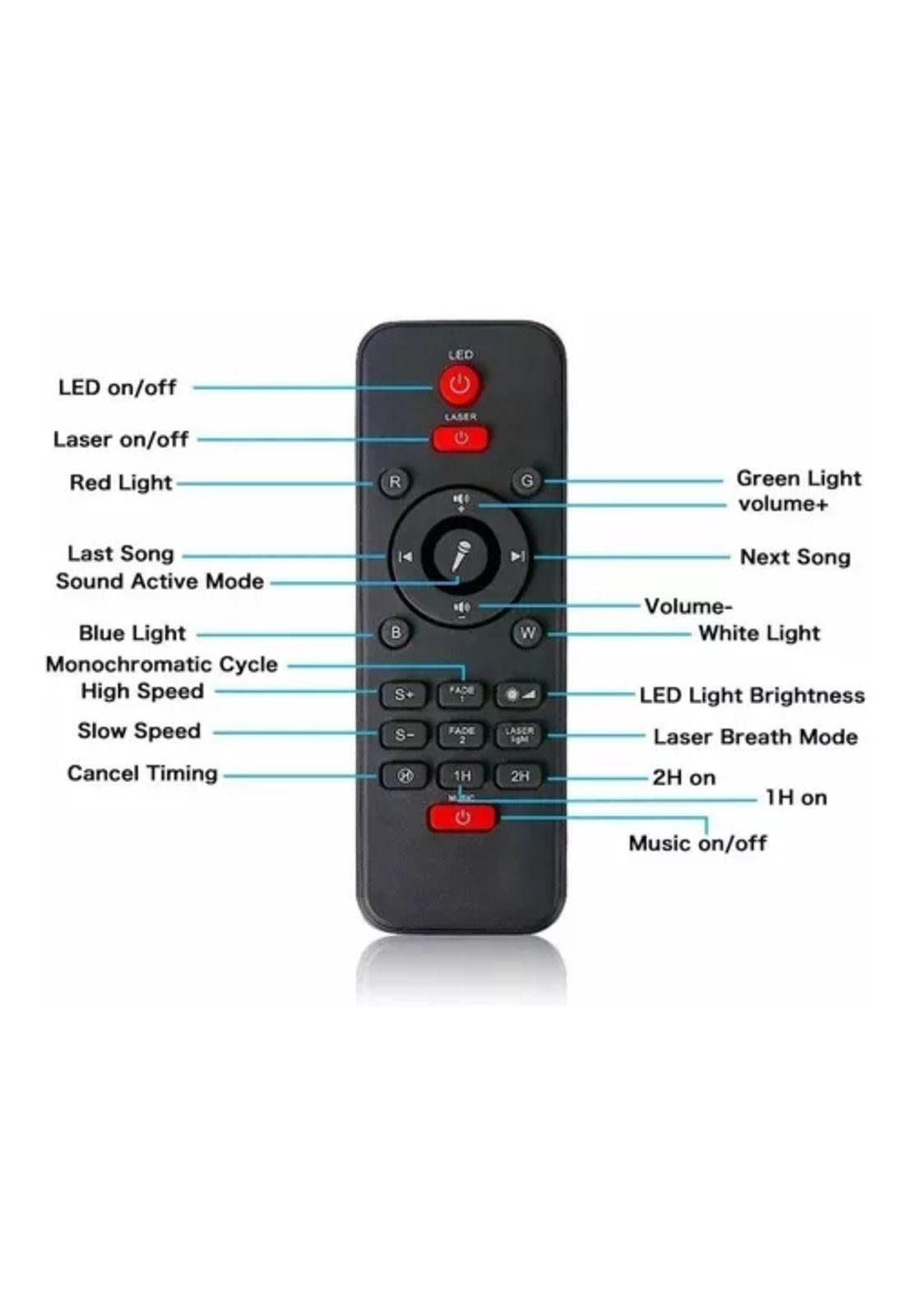 Proyector de galaxia, estrellas LED y sonido Bluetooth-3