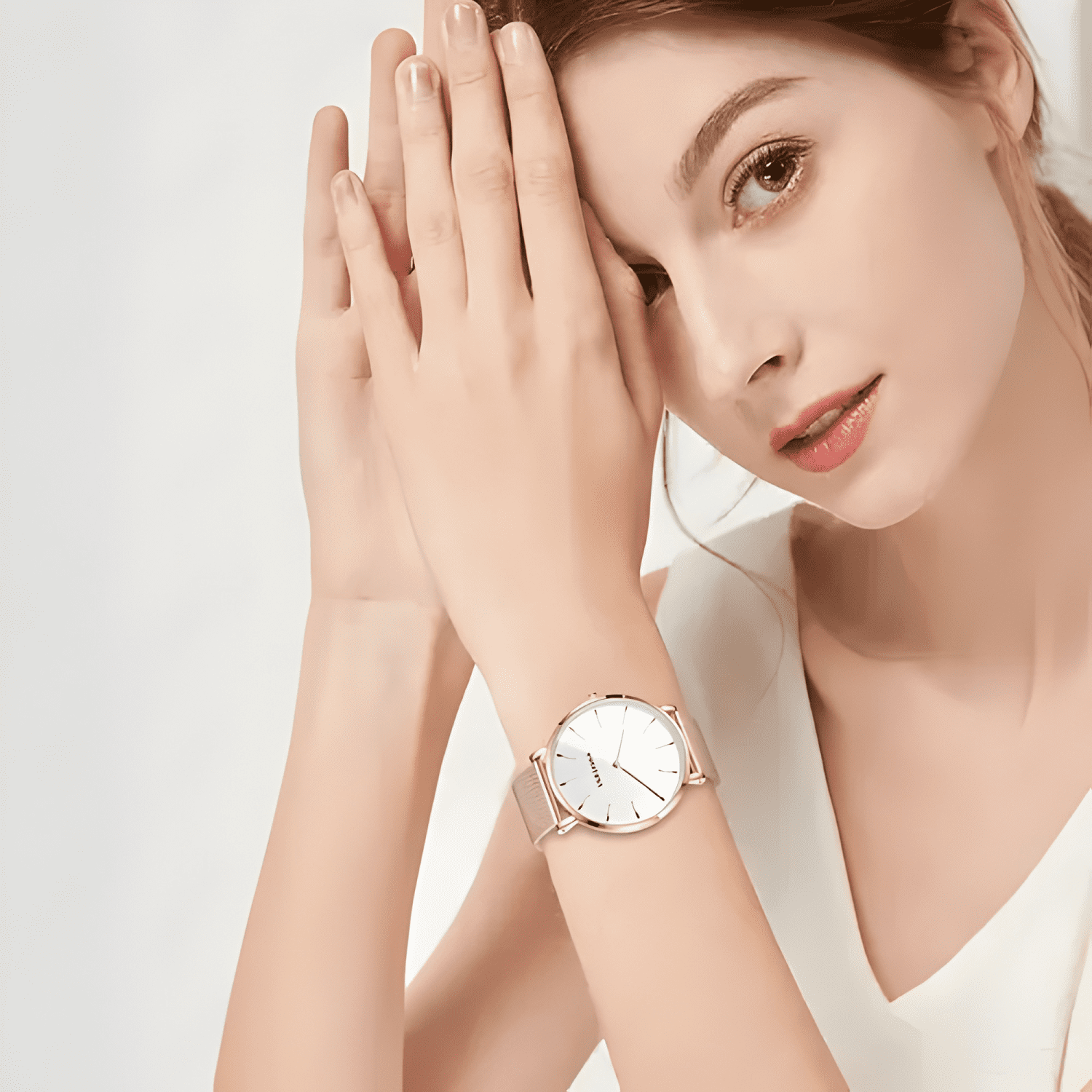 Reloj cuarzo malla acero para hombre y mujer clasico #12-2