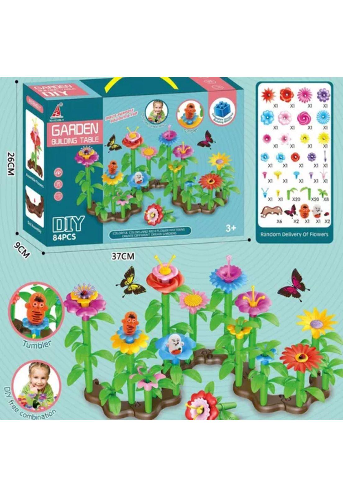 Juguete encajable de bloques de construcción jardín, 84 pcs multicolor-3