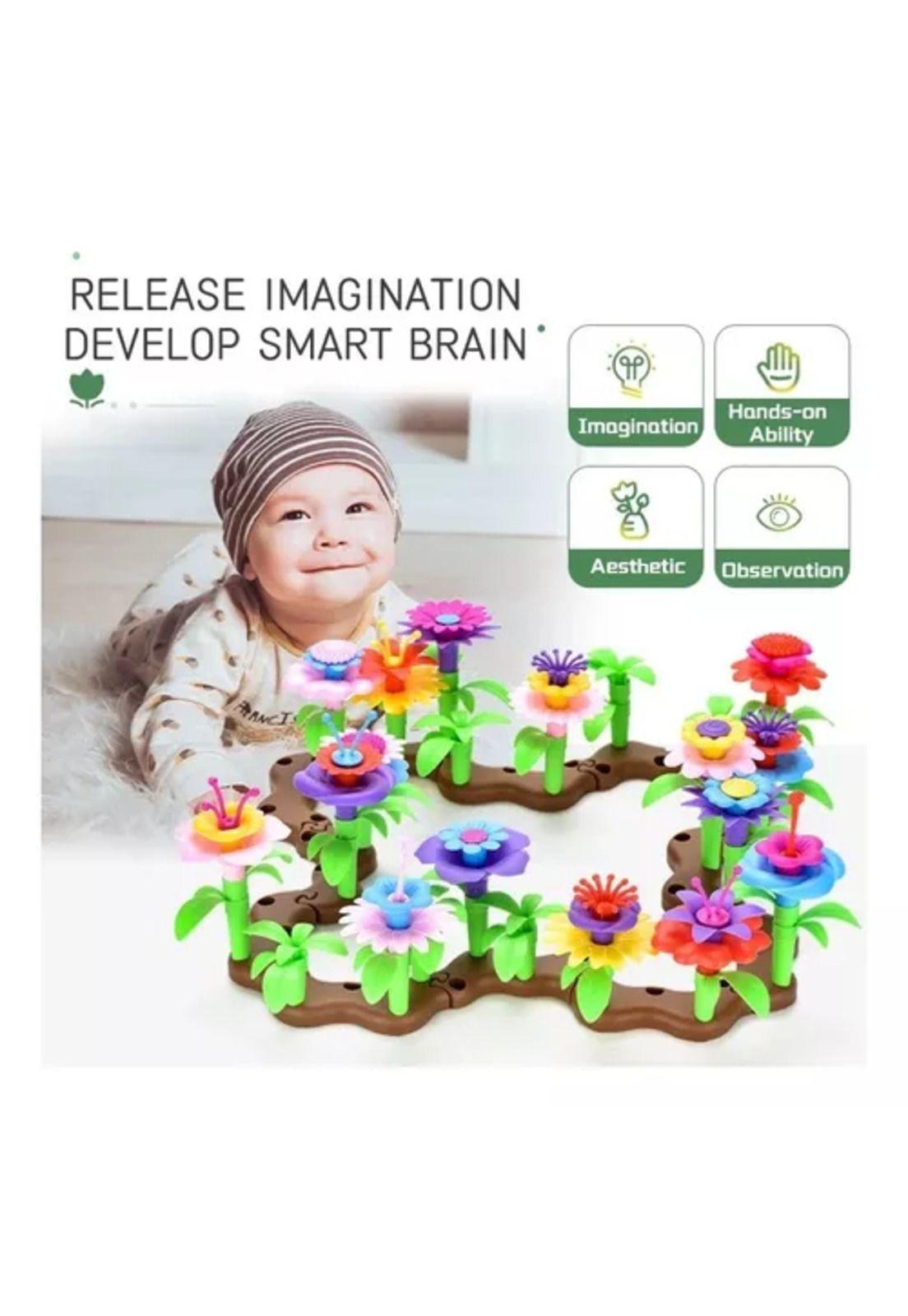 Juguete encajable de bloques de construcción jardín, 84 pcs multicolor-5