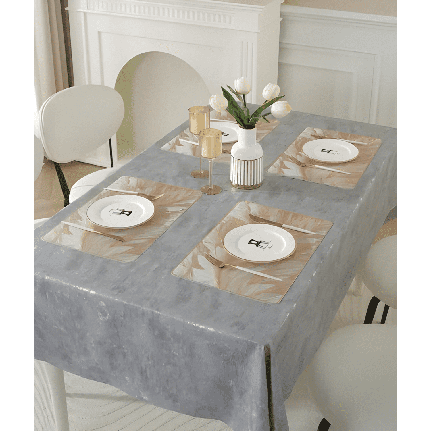 Mantel individuals plumas en relieve aislamiento térmico #2-4