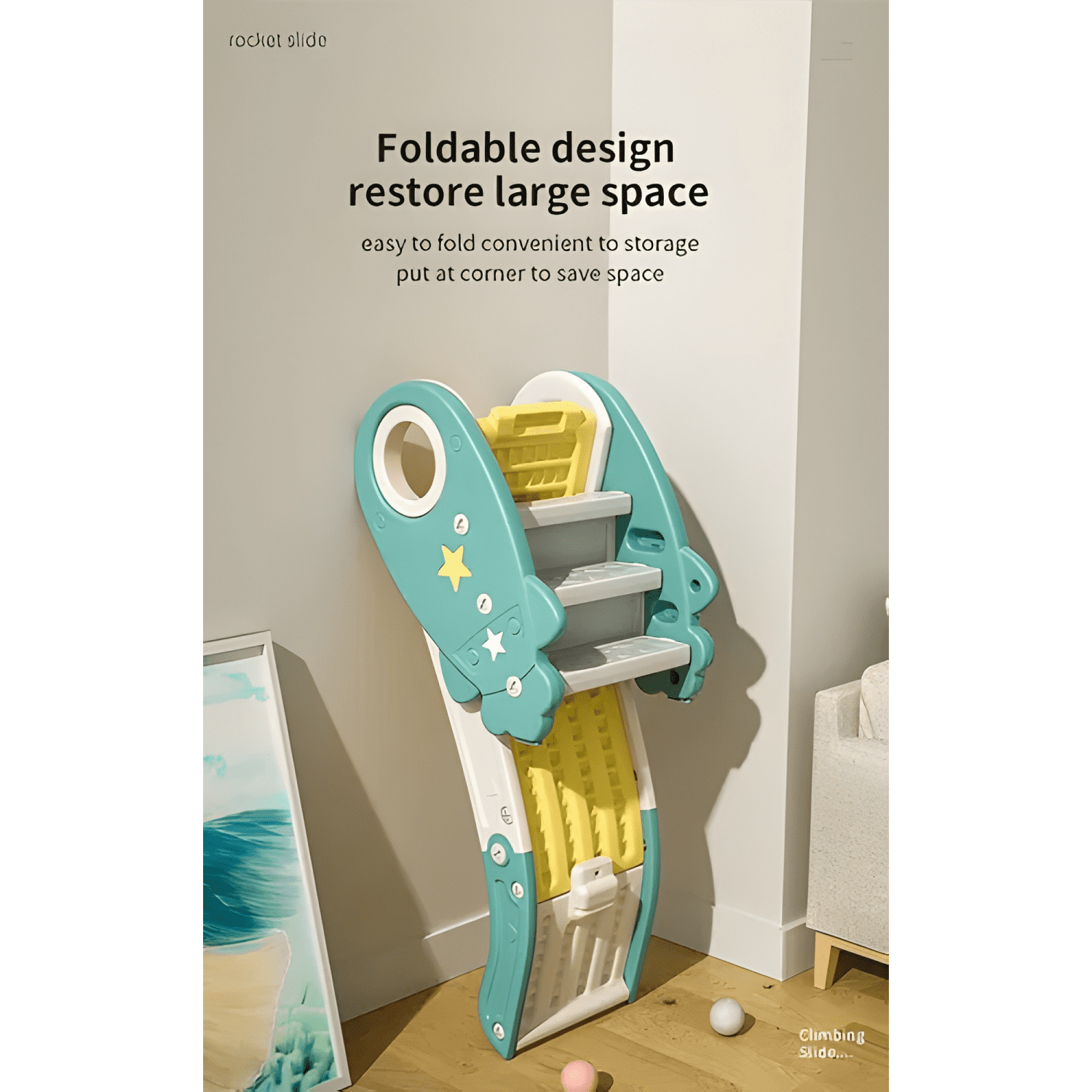 Resbalín cohete plegable de plástico para niños #2-4