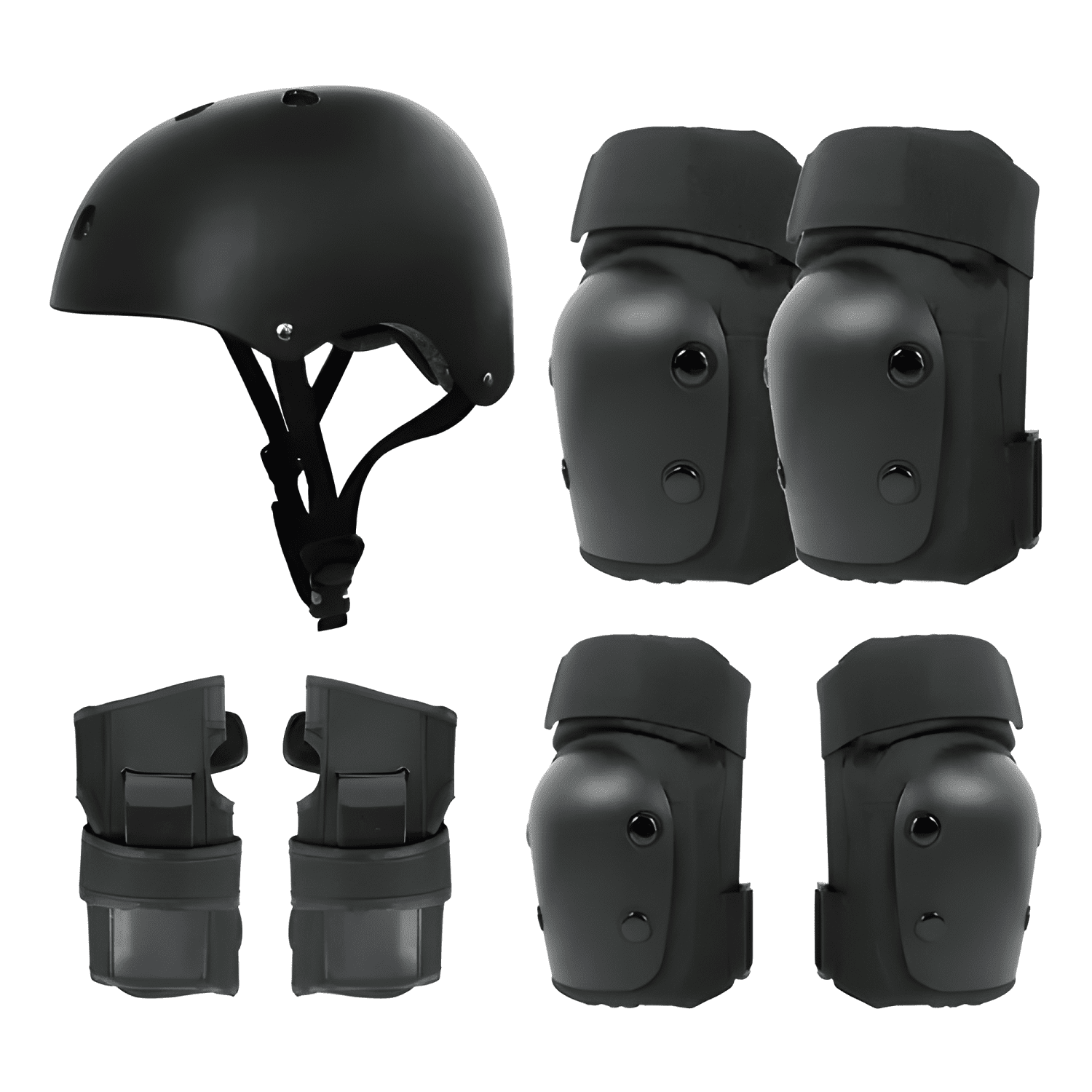 Set 7 piezas protecciones casco bicicleta skate patín #24-0