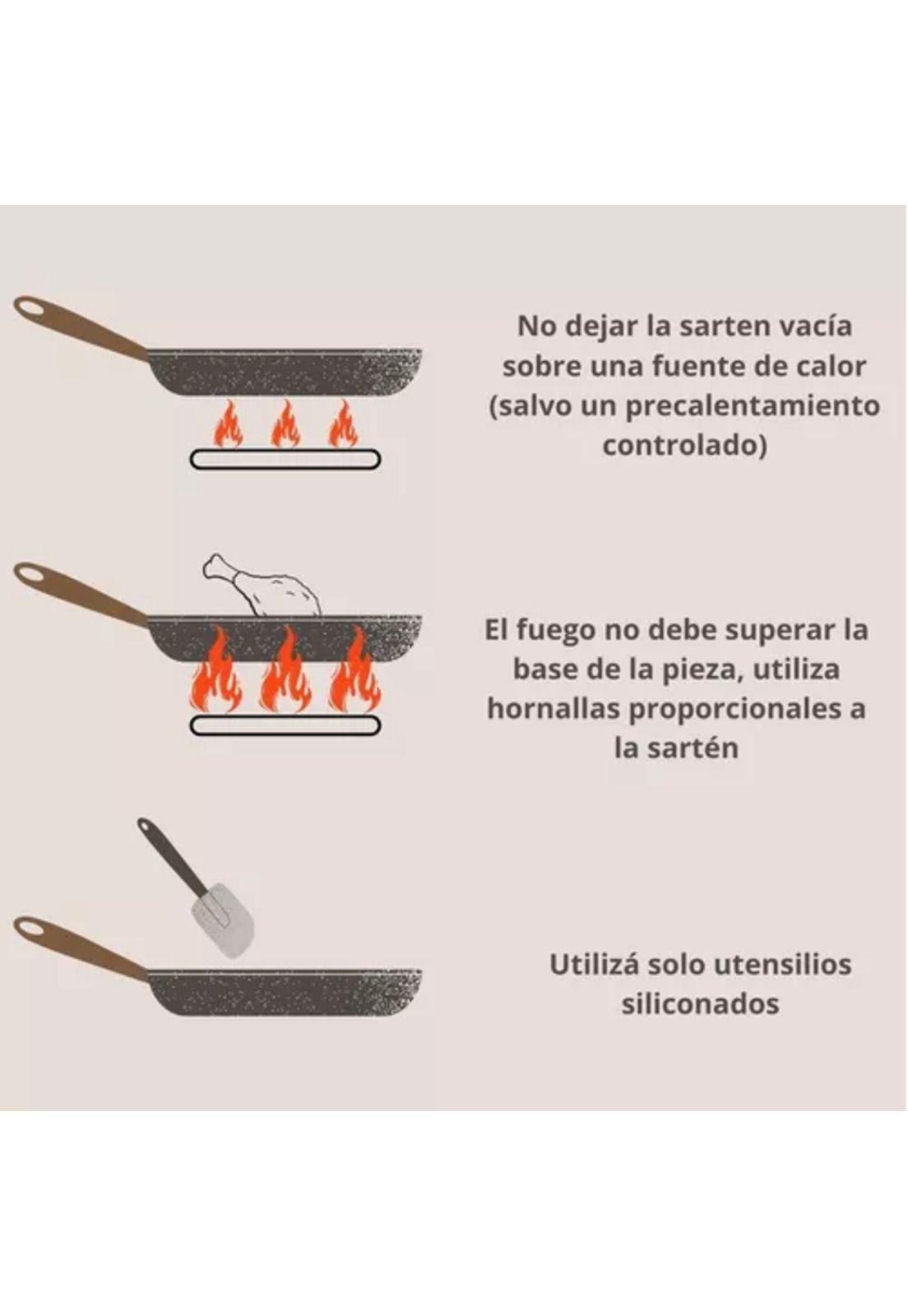 Batería de cocina de 10 piezas, antiadherente, cerámica marmolada-5